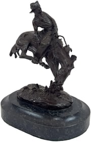 "The Outlaw" - Bronze Cowboy on Bronco (After Frederic Remington)