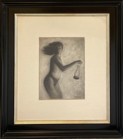 Christian Vincent Charcoal Study For Self Encounter, Signed And Dated