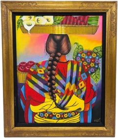 "Indigenous Woman" Signed FAC - Oil on Canvas Painting