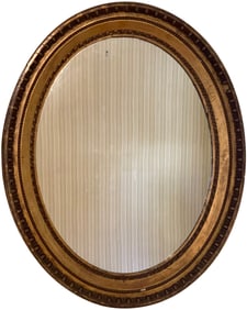Antique Ornate Gold Gilt Oval Mirorr