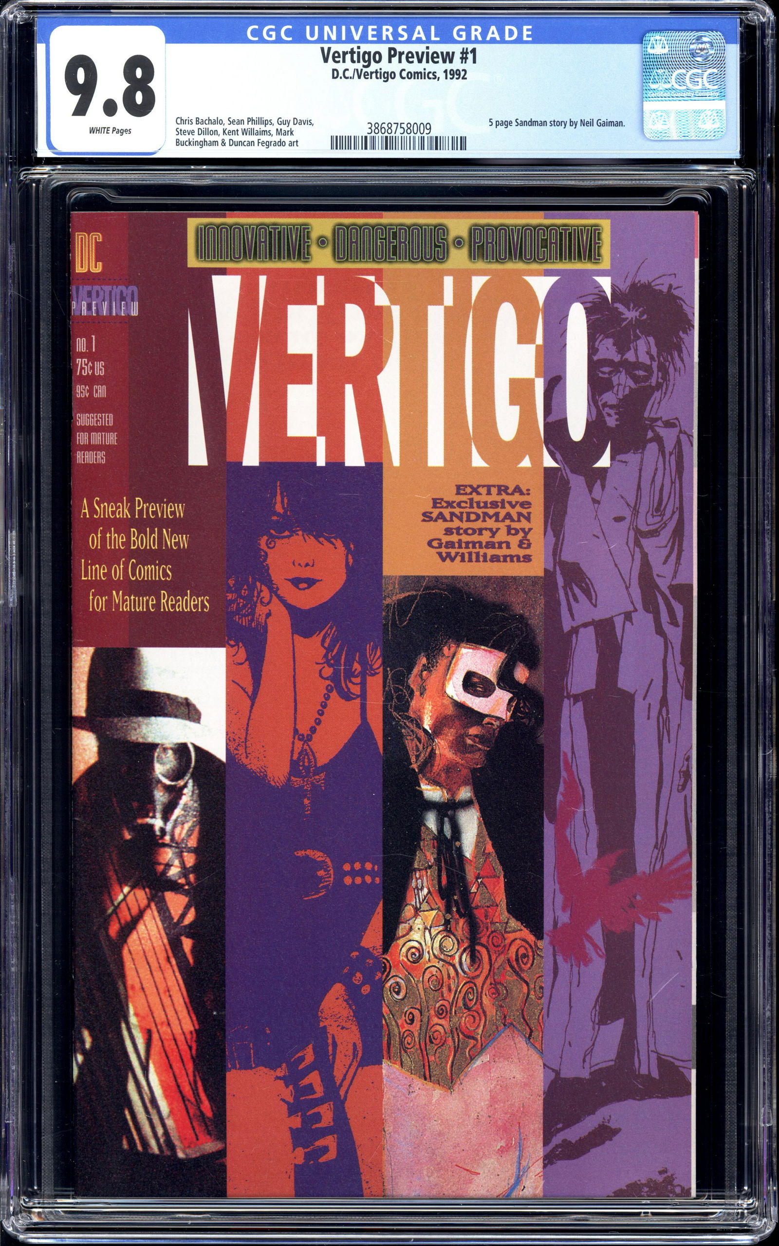 Vertigo Preview #1 CGC 9.8 Highest existing CGC grade Gaiman s. (1 of 2)
