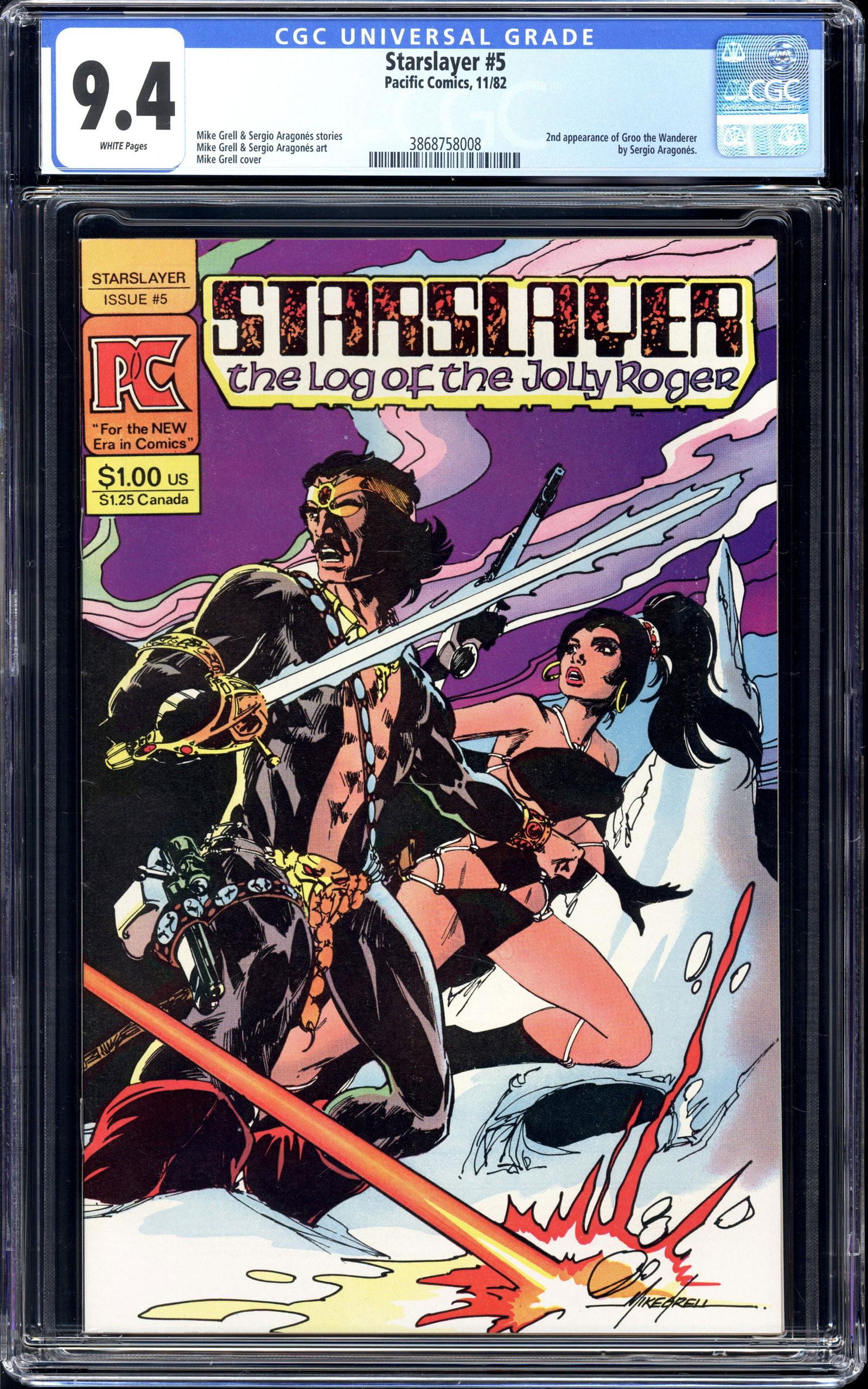 Starslayer #5 CGC 9.4 2nd appearance of Groo the Wanderer (1 of 2)