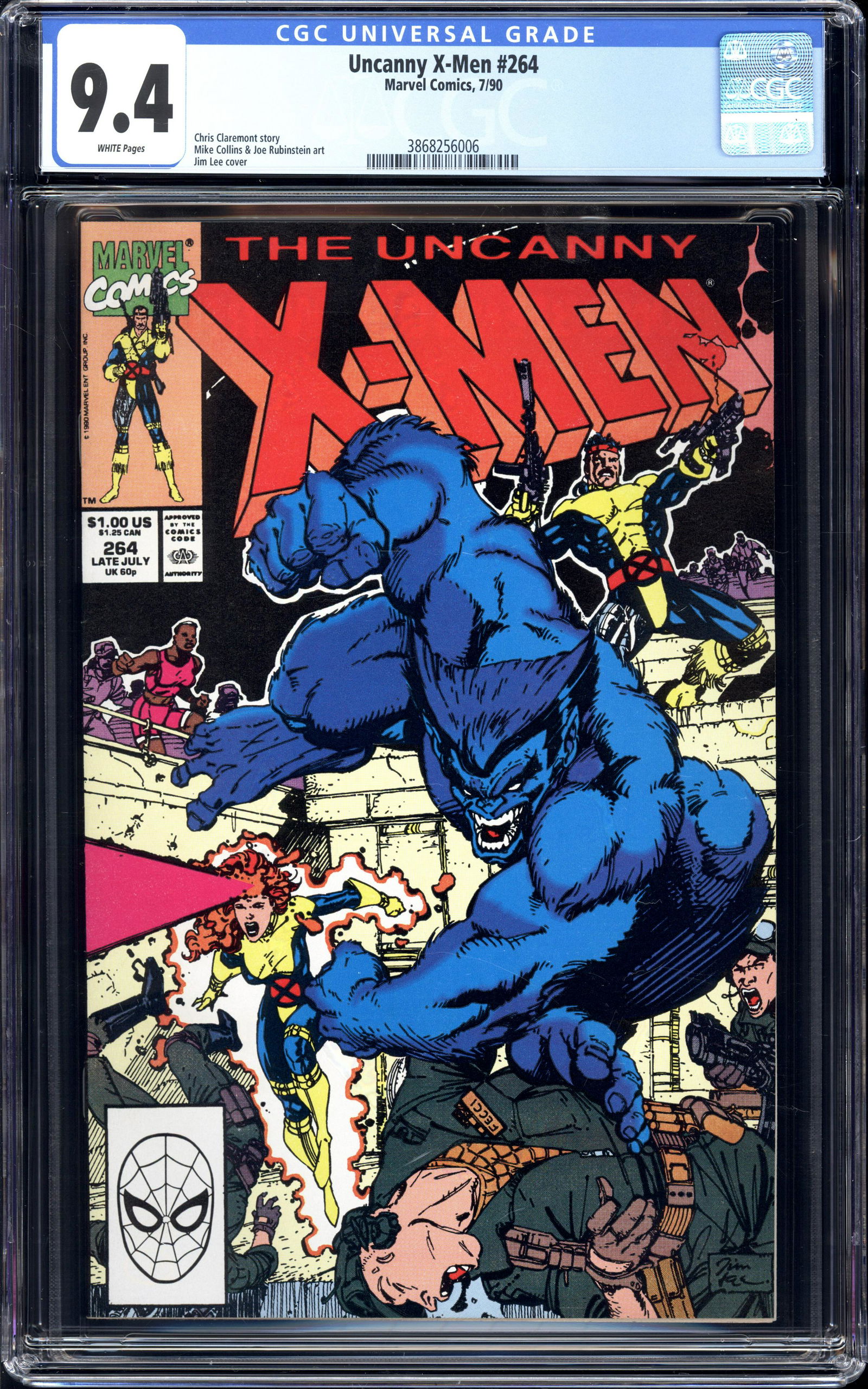 Uncanny X-Men #264 CGC 9.4 White pages Chris Claremont story (1 of 2)