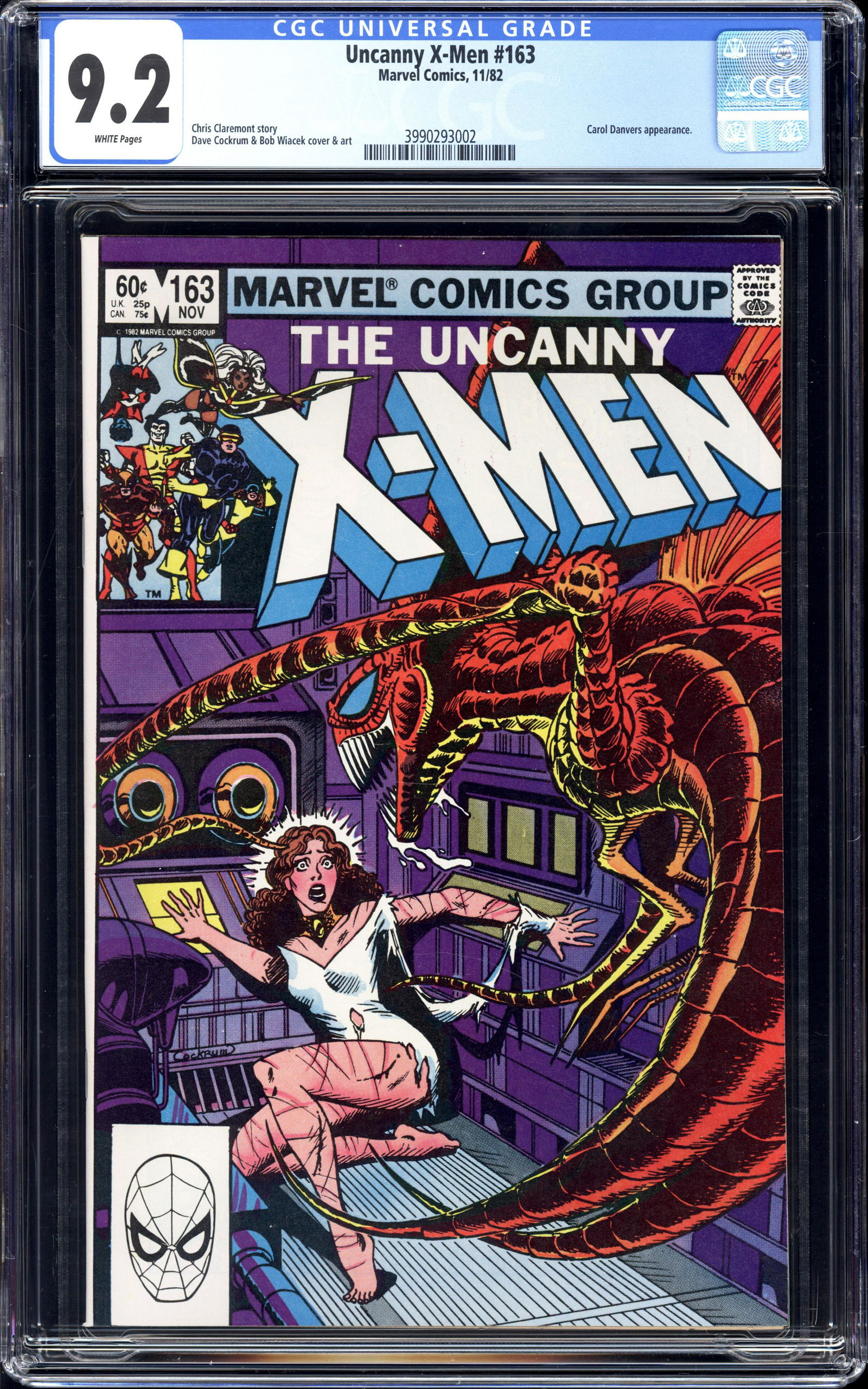 Uncanny X-Men #163 CGC 9.2 Carol Danvers app, Claremont story (1 of 2)