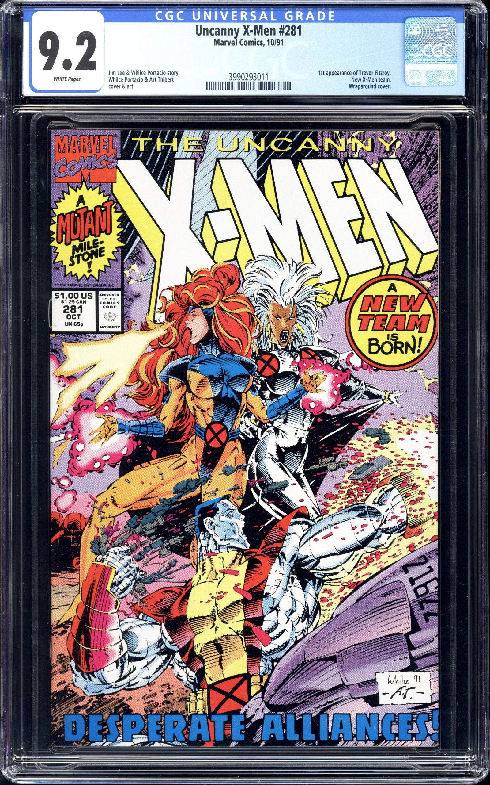 Uncanny X-Men #281 CGC 9.2 1st appearance of Trevor Fitzroy (1 of 2)