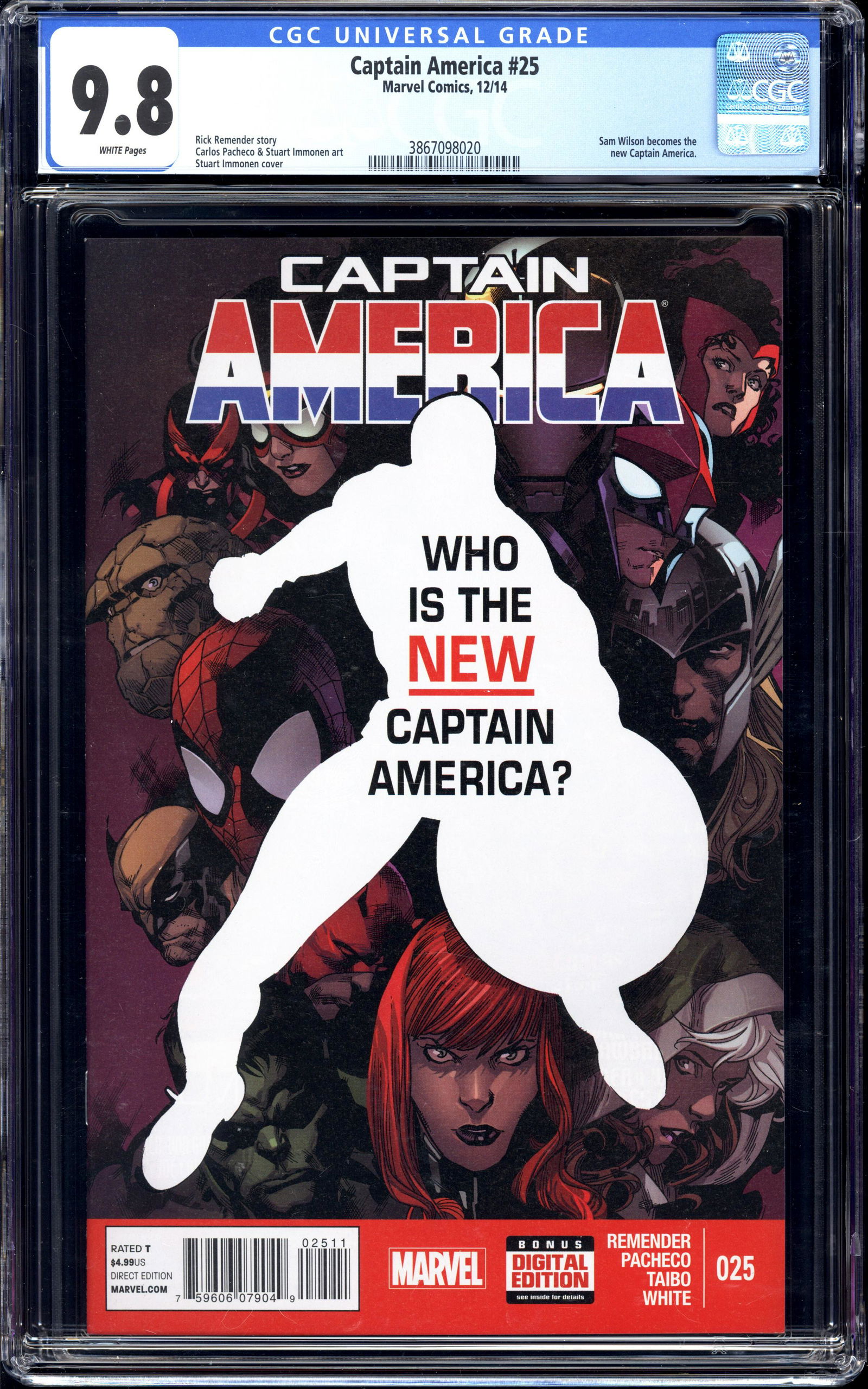 Captain America #25 CGC 9.8 Sam Wilson, Highest CGC grade (1 of 2)