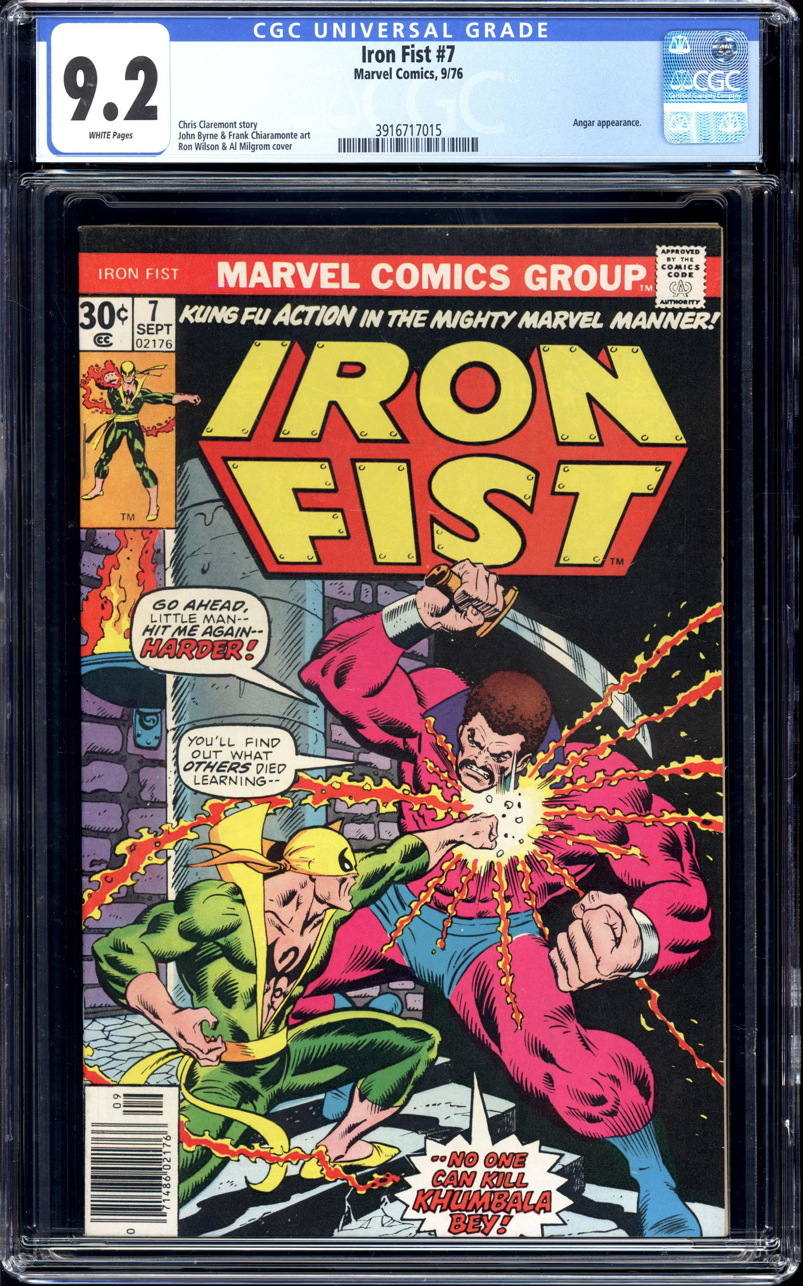 Iron Fist #7 CGC 9.2 Angar appearance Chris Claremont story (1 of 2)