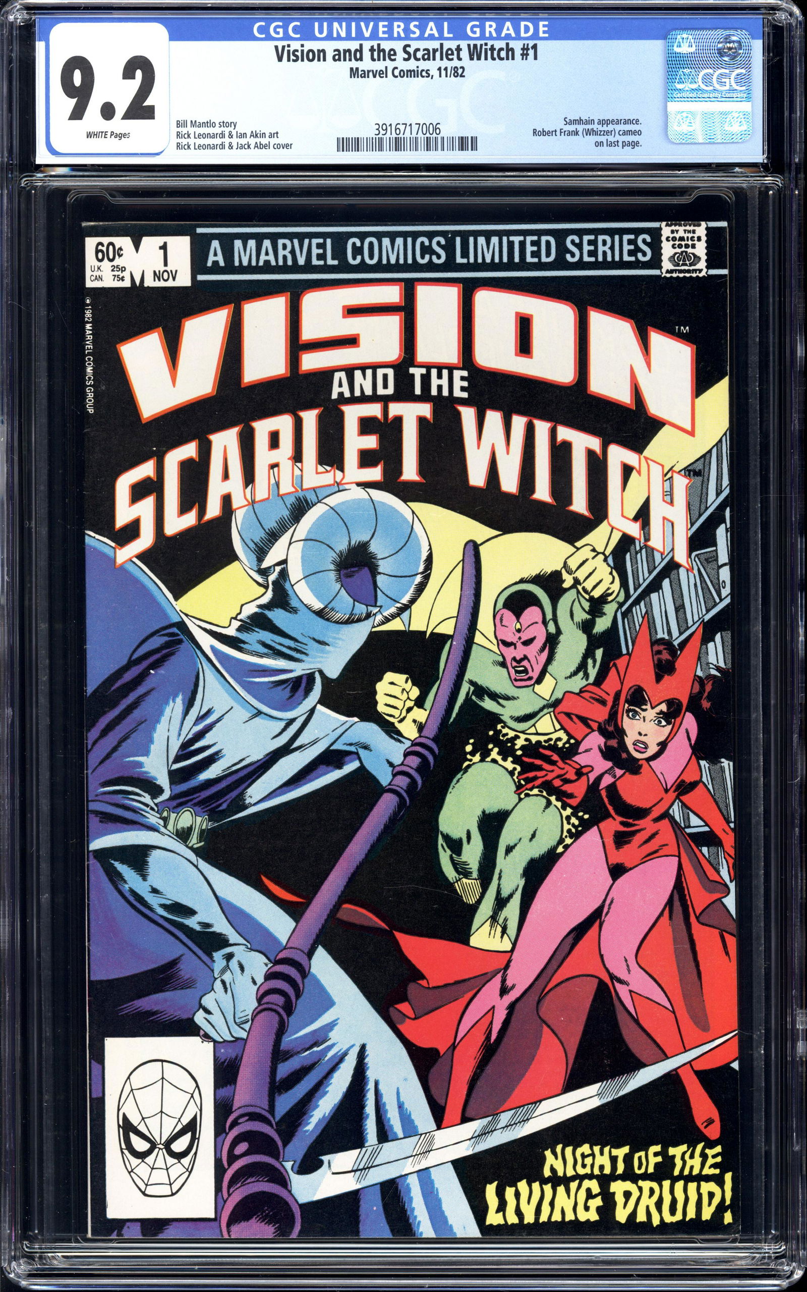 Vision and the Scarlet Witch #1 CGC 9.2 Samhain appearance (1 of 2)