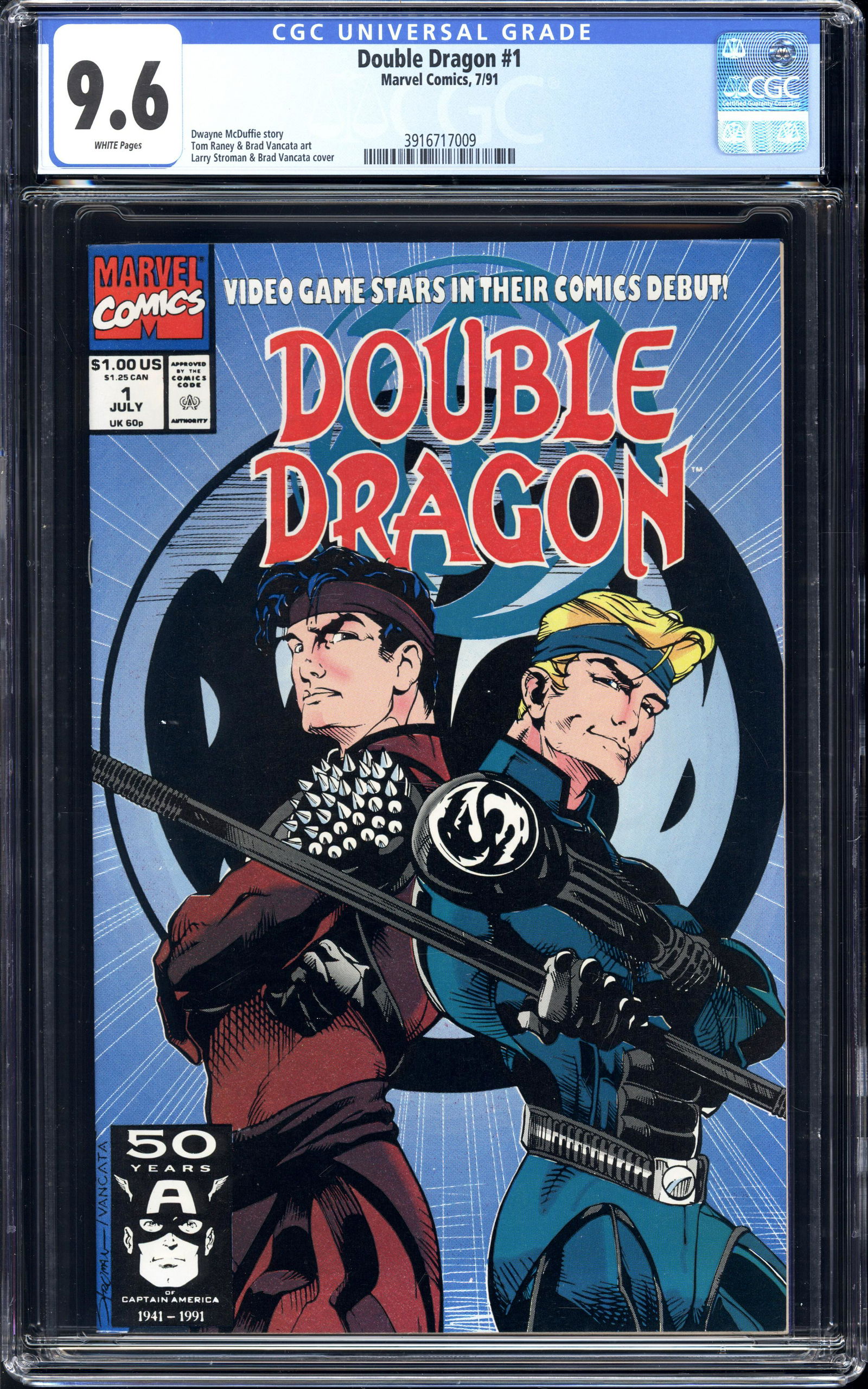 Double Dragon #1 CGC 9.6 Published by Marvel in July 1991 (1 of 2)