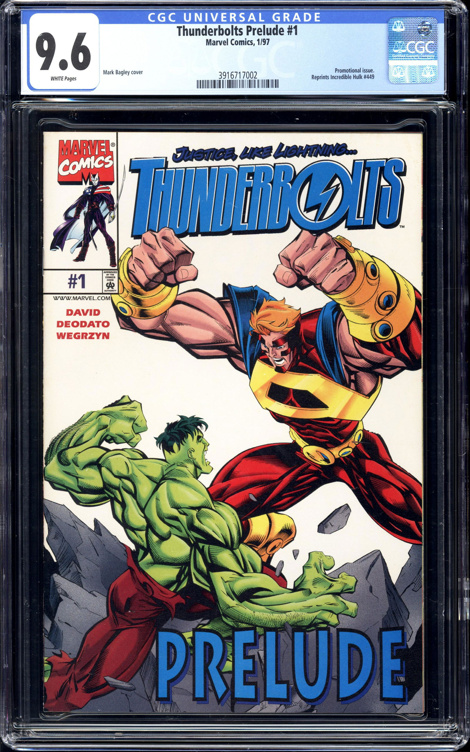 Thunderbolts Prelude #1 CGC 9.6 Promotional issue (1 of 1)