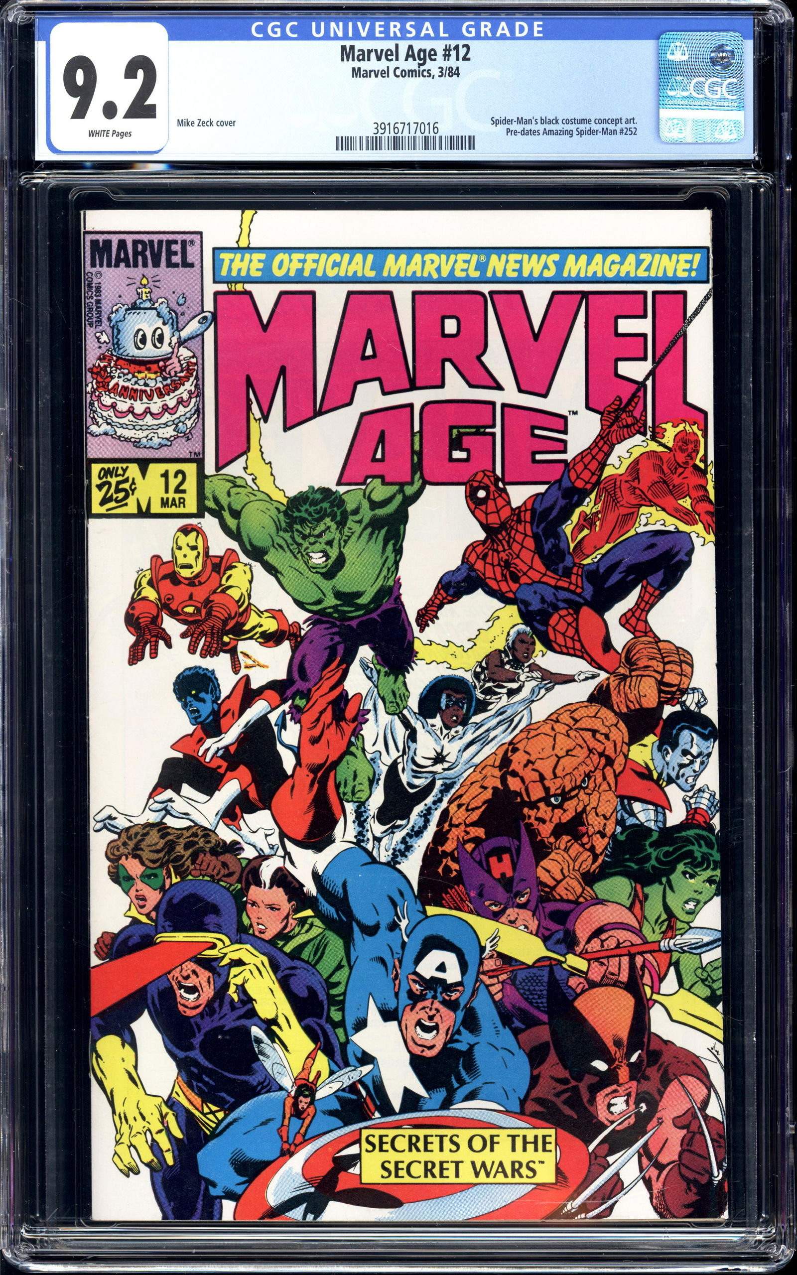 Marvel Age #12 CGC 9.2 Pre-dates Amazing Spider-man #252 (1 of 2)