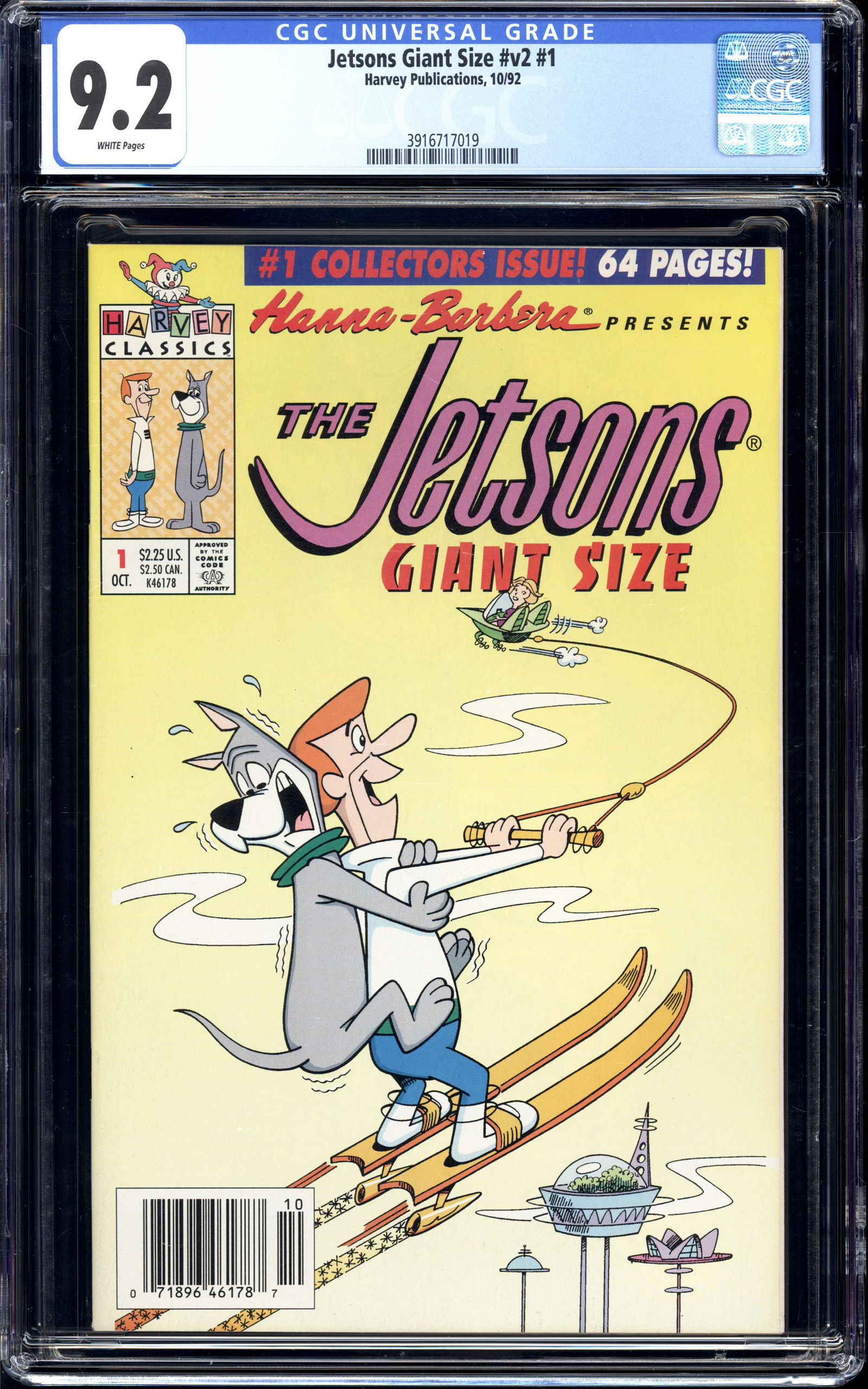 Jetsons Giant Size #v2 #1 CGC 9.2 White pages Harvel Publications (1 of 2)
