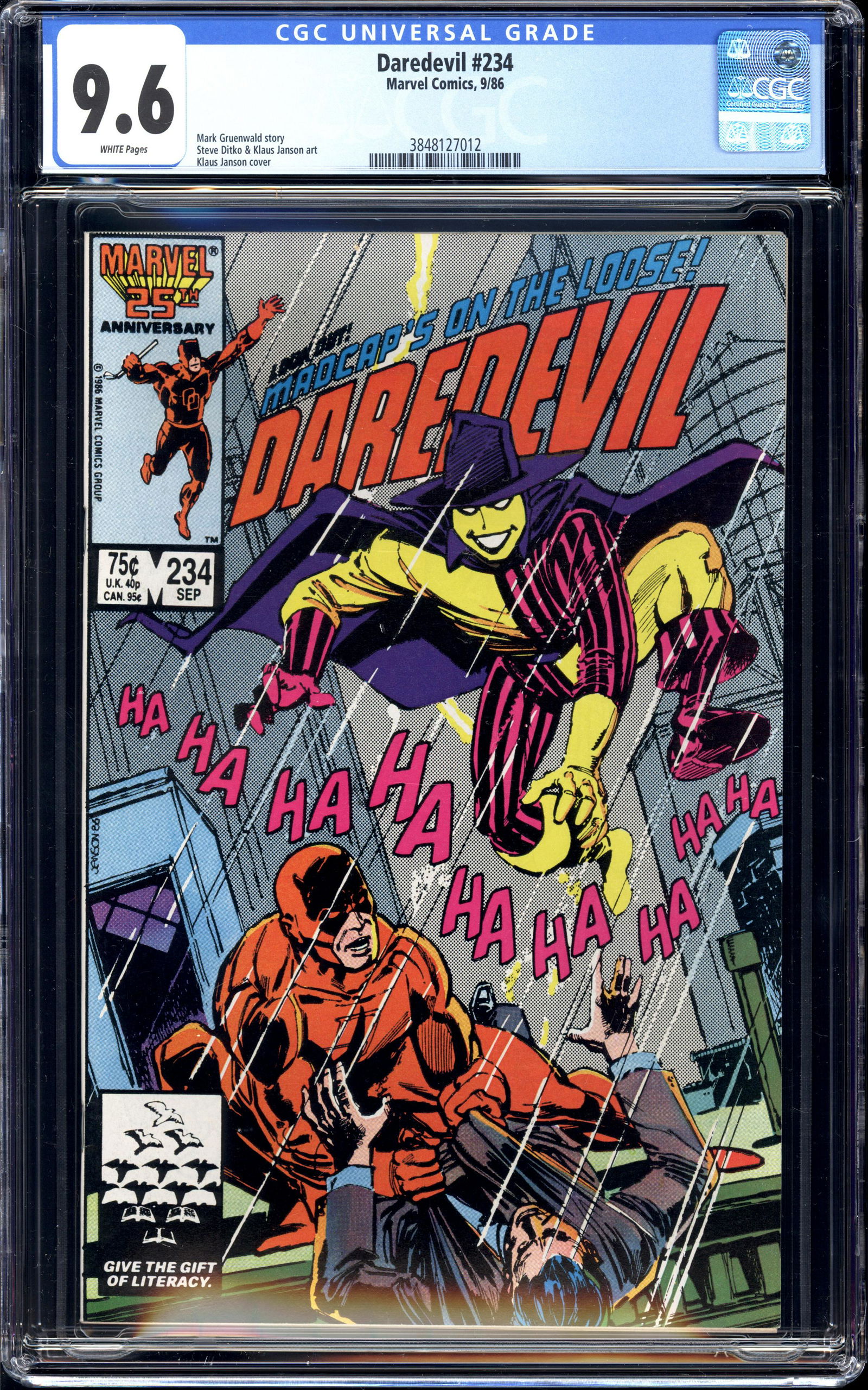 Daredevil #234 CGC 9.6 White pgs Steve Ditko and Klaus Janson art (1 of 1)