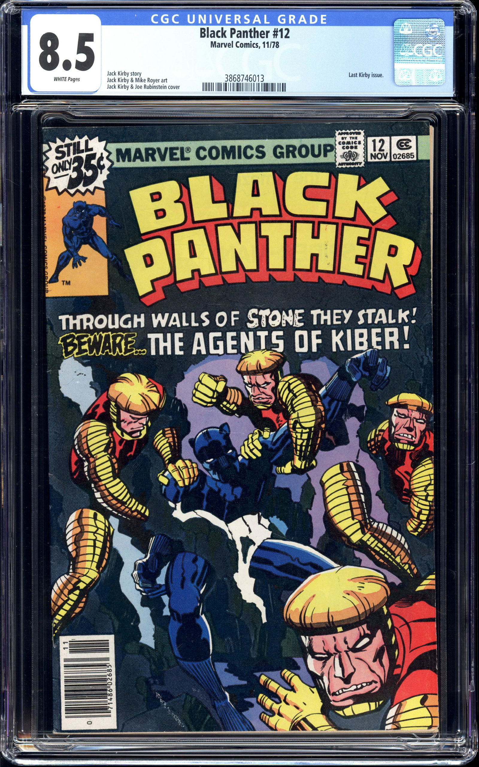 Black Panther #12 CGC 8.5 White pages Last Jack Kirby issue (1 of 2)