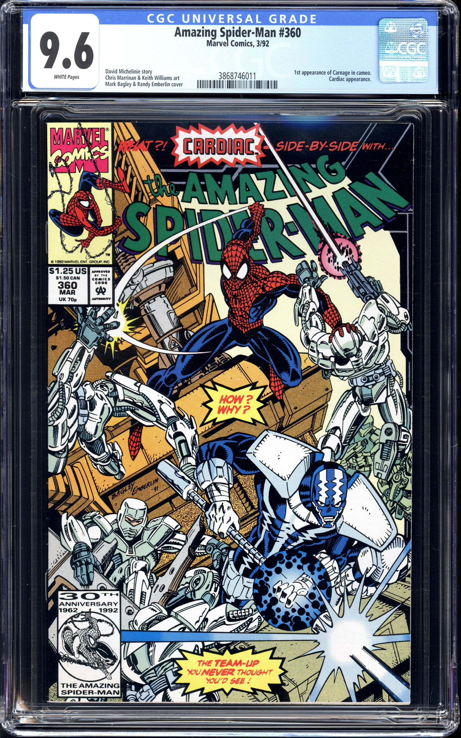 Amazing Spider-Man #360 CGC 9.6 1st app. of Carnage in cameo (1 of 2)