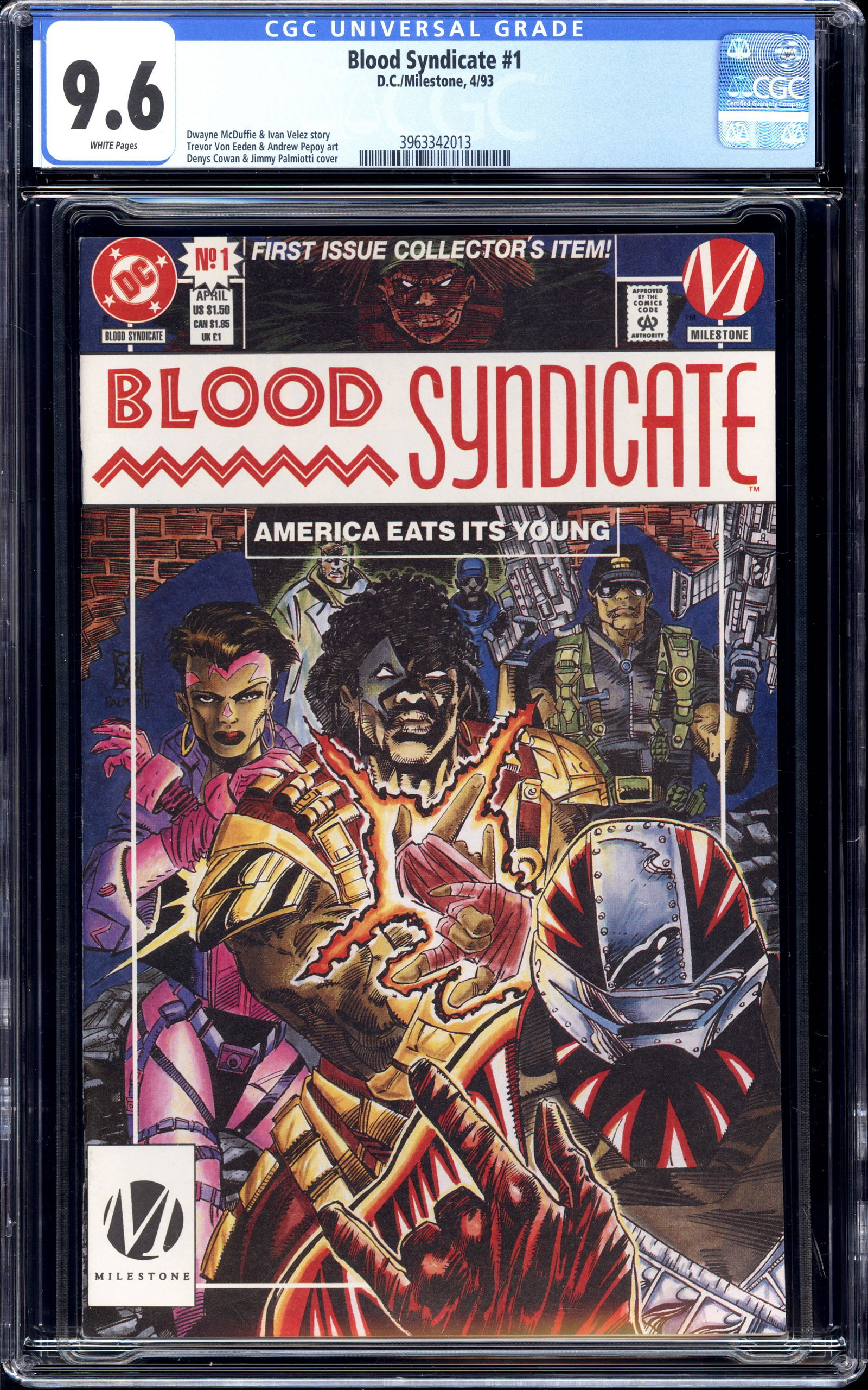 Blood Syndicate #1 CGC 9.6 White pages D.C./Milestone (1 of 2)