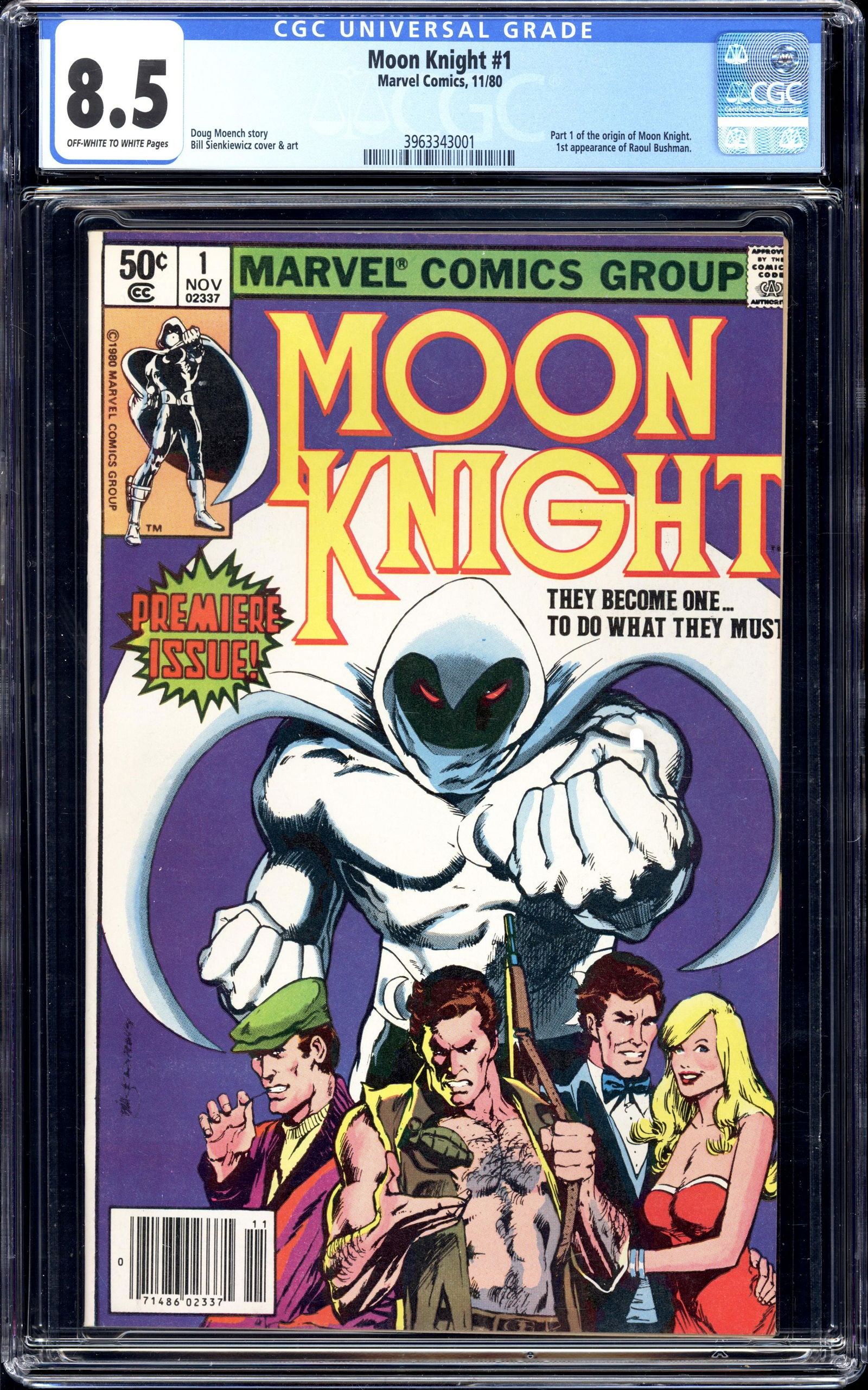 Moon Knight #1 CGC 8.5 OW-W pages 1st app Raoul Bushman (1 of 2)