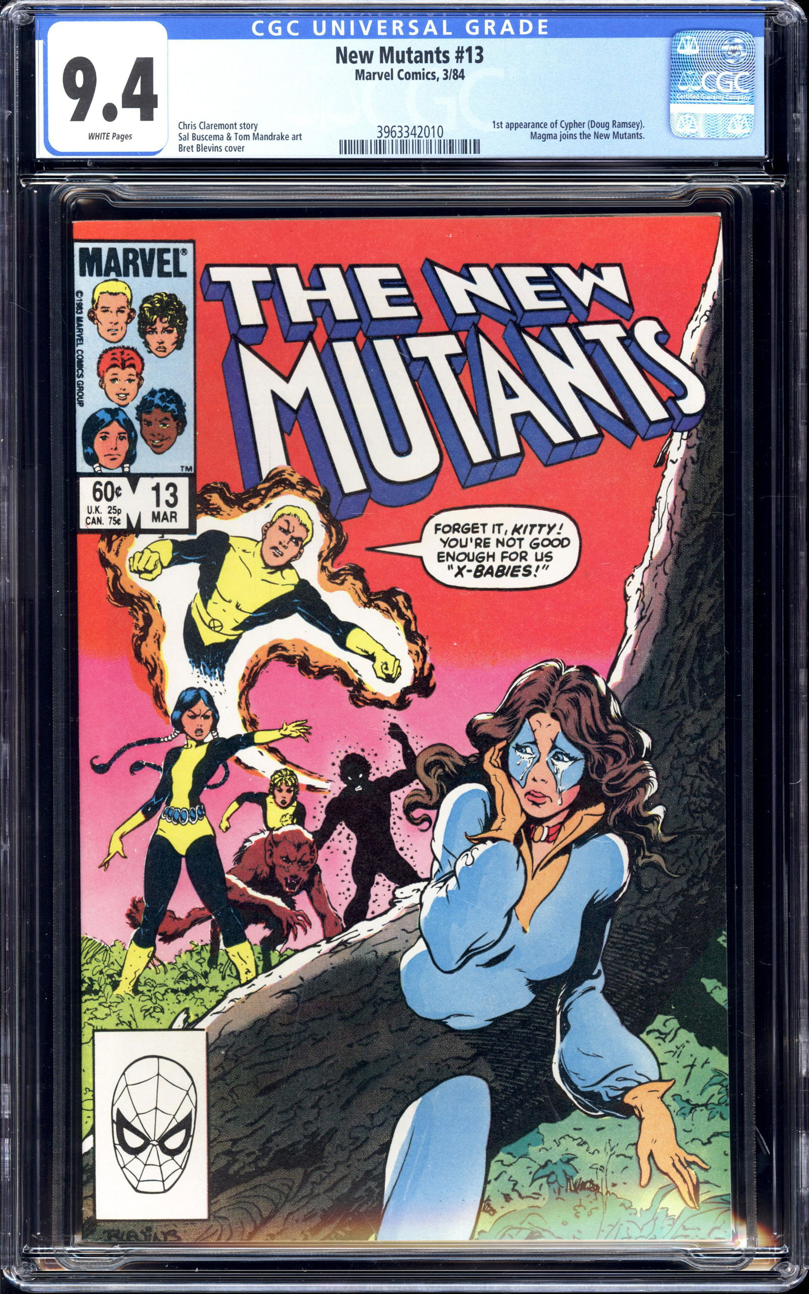 New Mutants #13 CGC 9.4 1st app of Cypher - Magma joins (1 of 2)