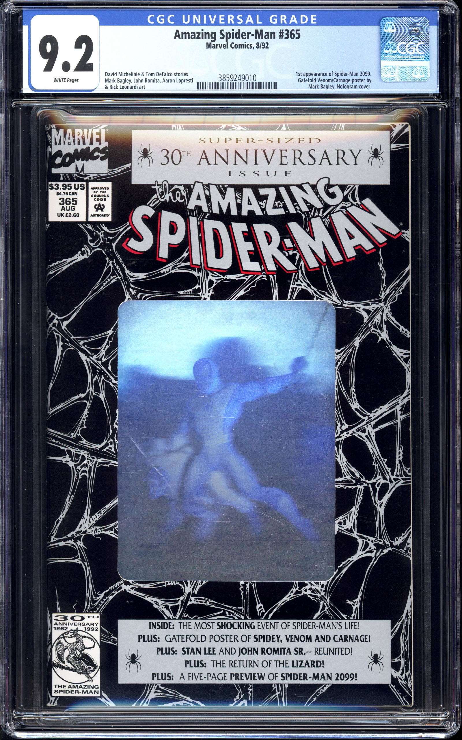 Amazing Spider-Man #365 CGC 9.2 1st app of Spider-Man 2099 (1 of 2)