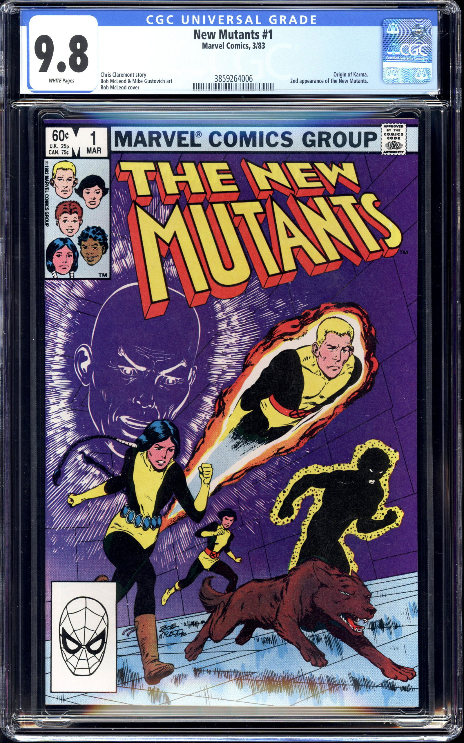 New Mutants #1 CGC 9.8 Origin of Karma 2nd app New Mutants (1 of 2)