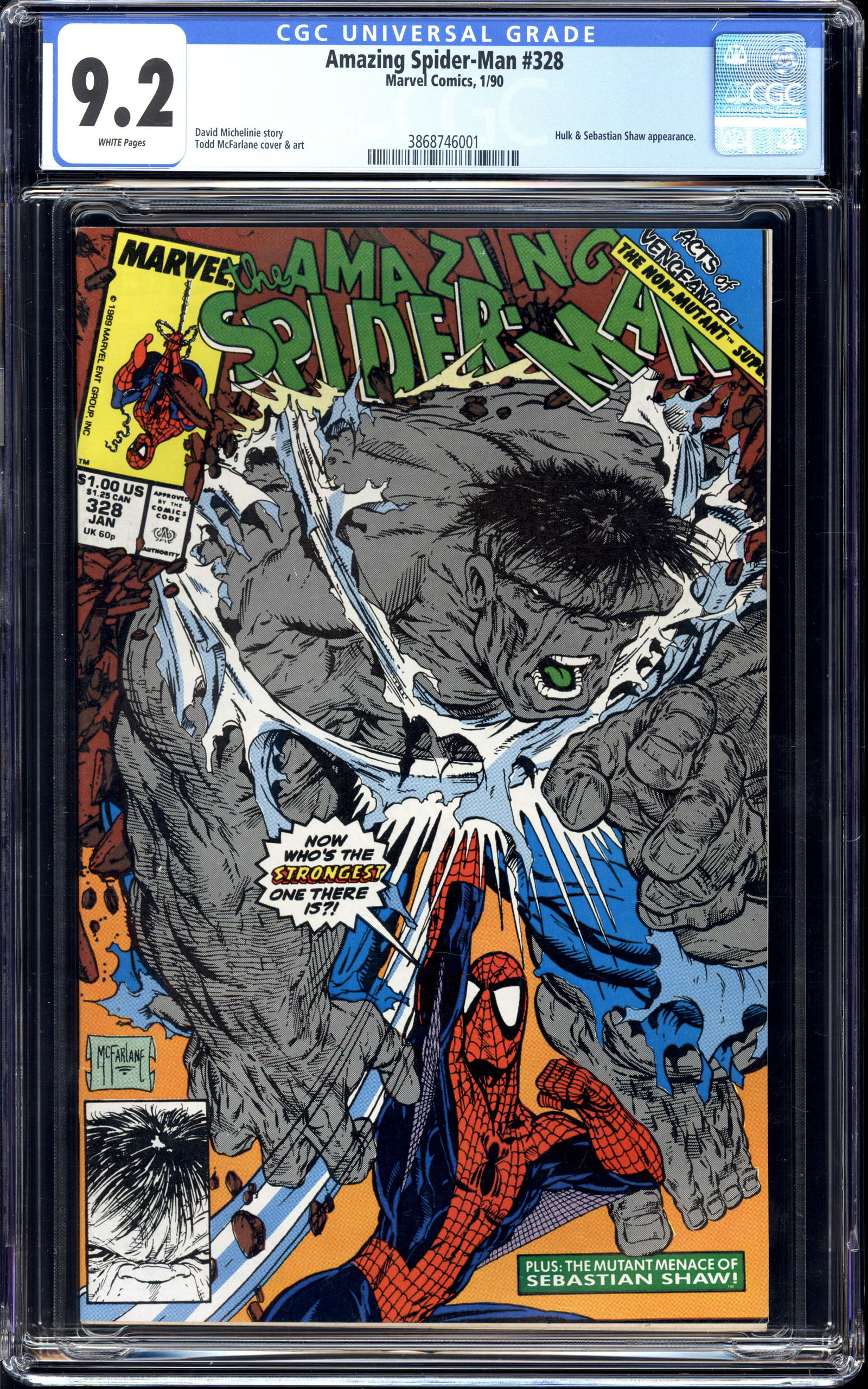 Amazing Spider-Man #328 CGC 9.2 Hulk and Sebastian Shaw (1 of 2)