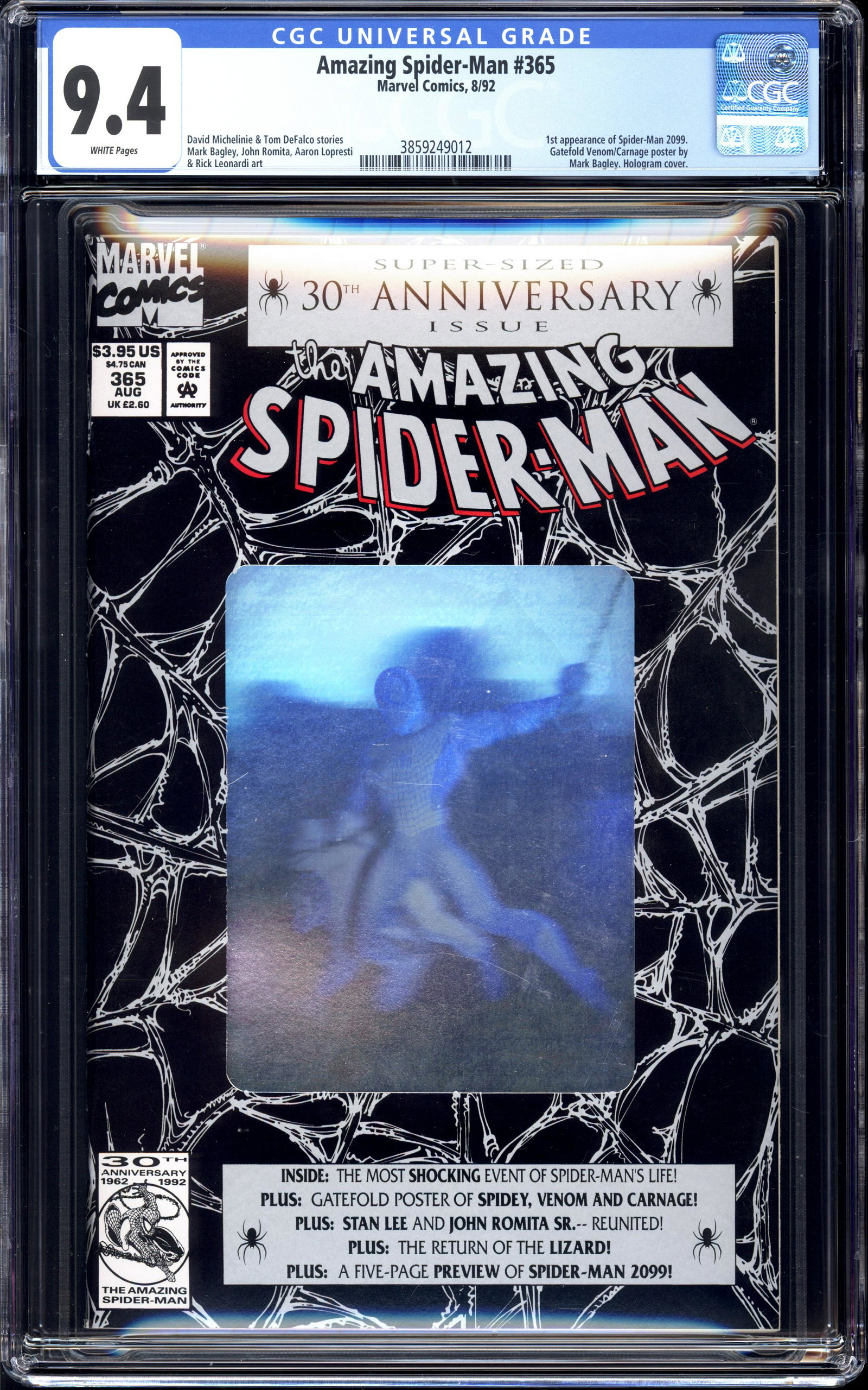 Amazing Spider-Man #365 CGC 9.4 1st app of Spider-Man 2099 (1 of 2)