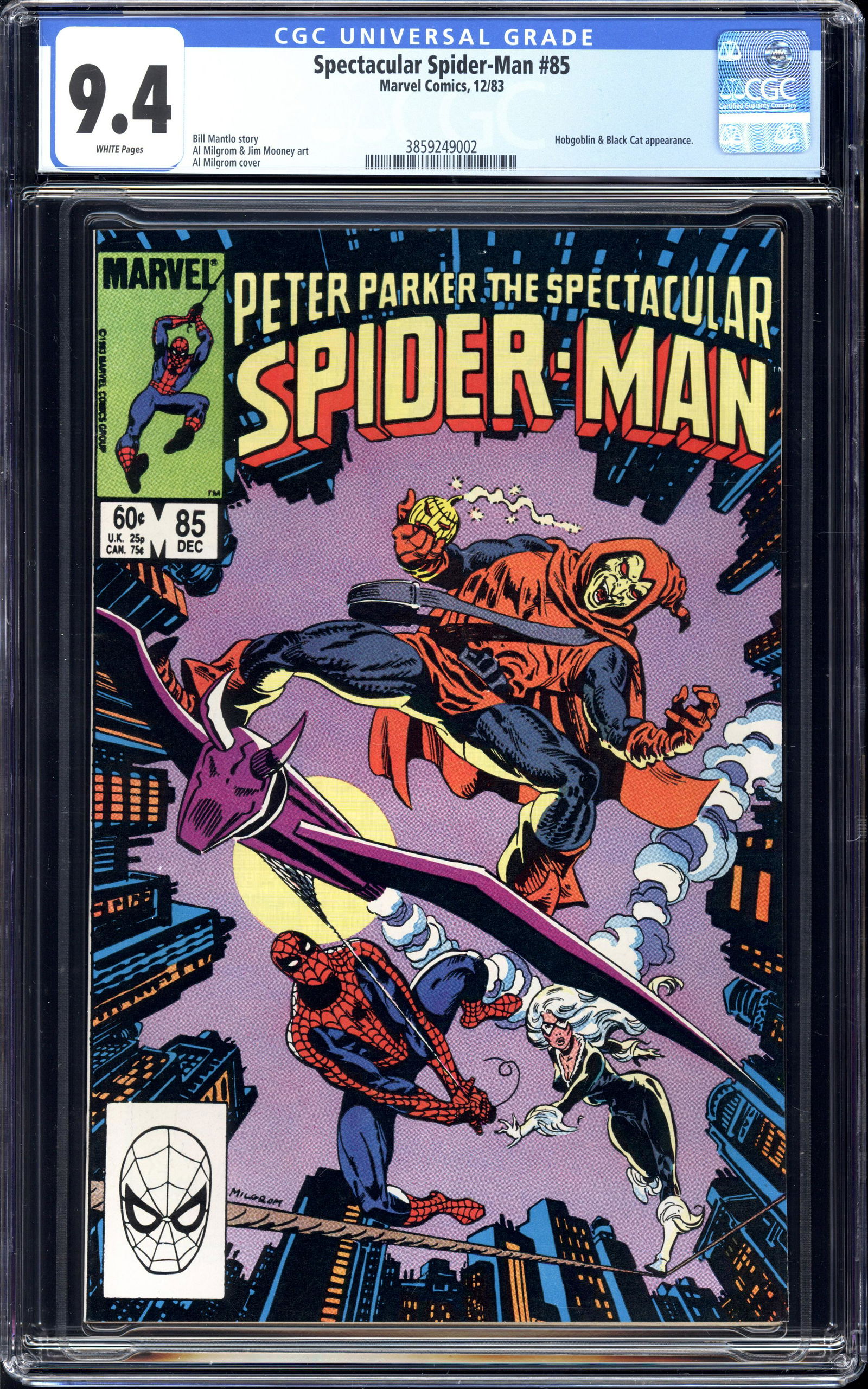 Spectacular Spider-Man #85 CGC 9.4 Hobgoblin/ Black Cat app. (1 of 2)