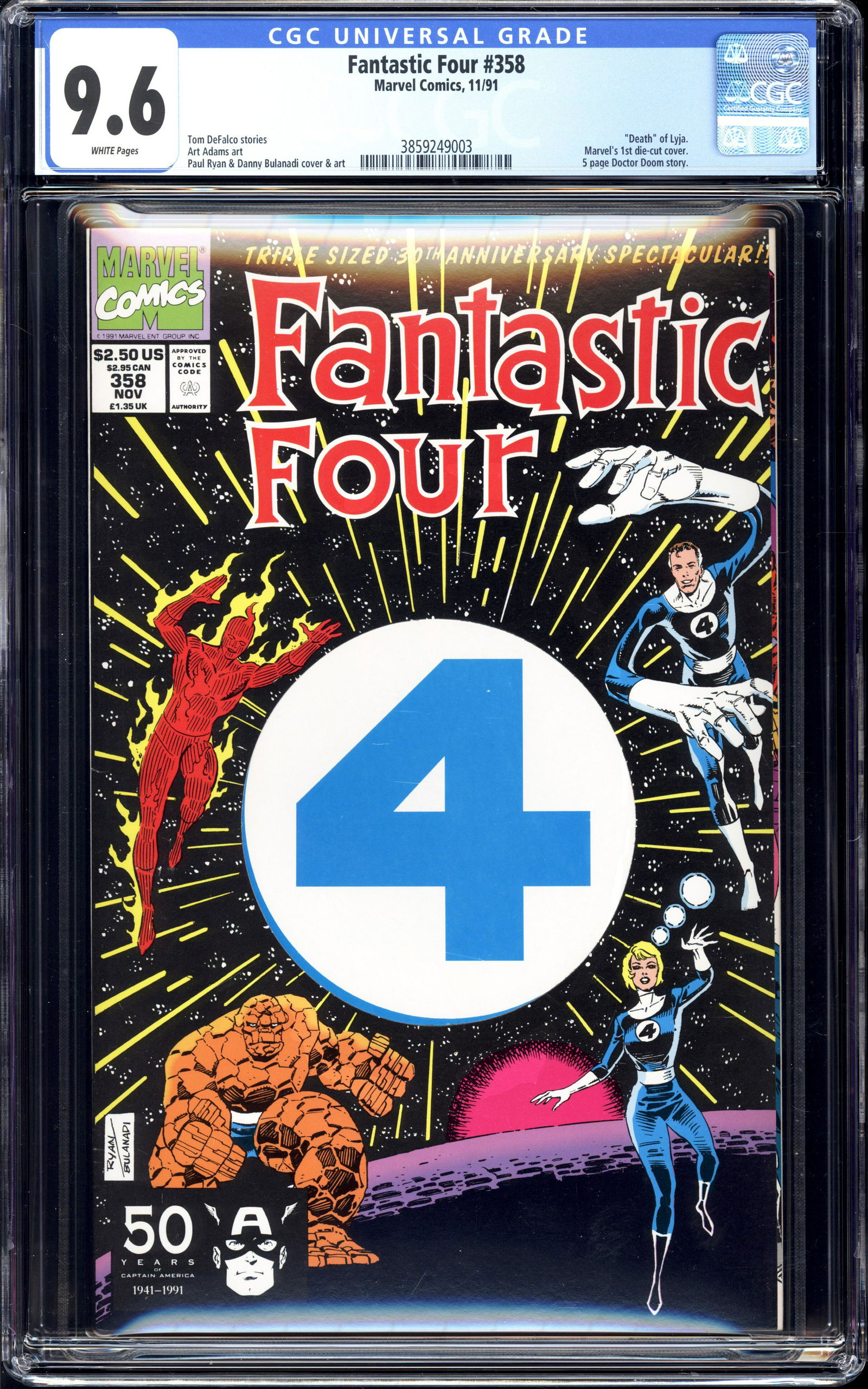 Fantastic Four #358 CGC 9.6 "Death" of Lyja. Marvel's 1st die-cut (1 of 2)