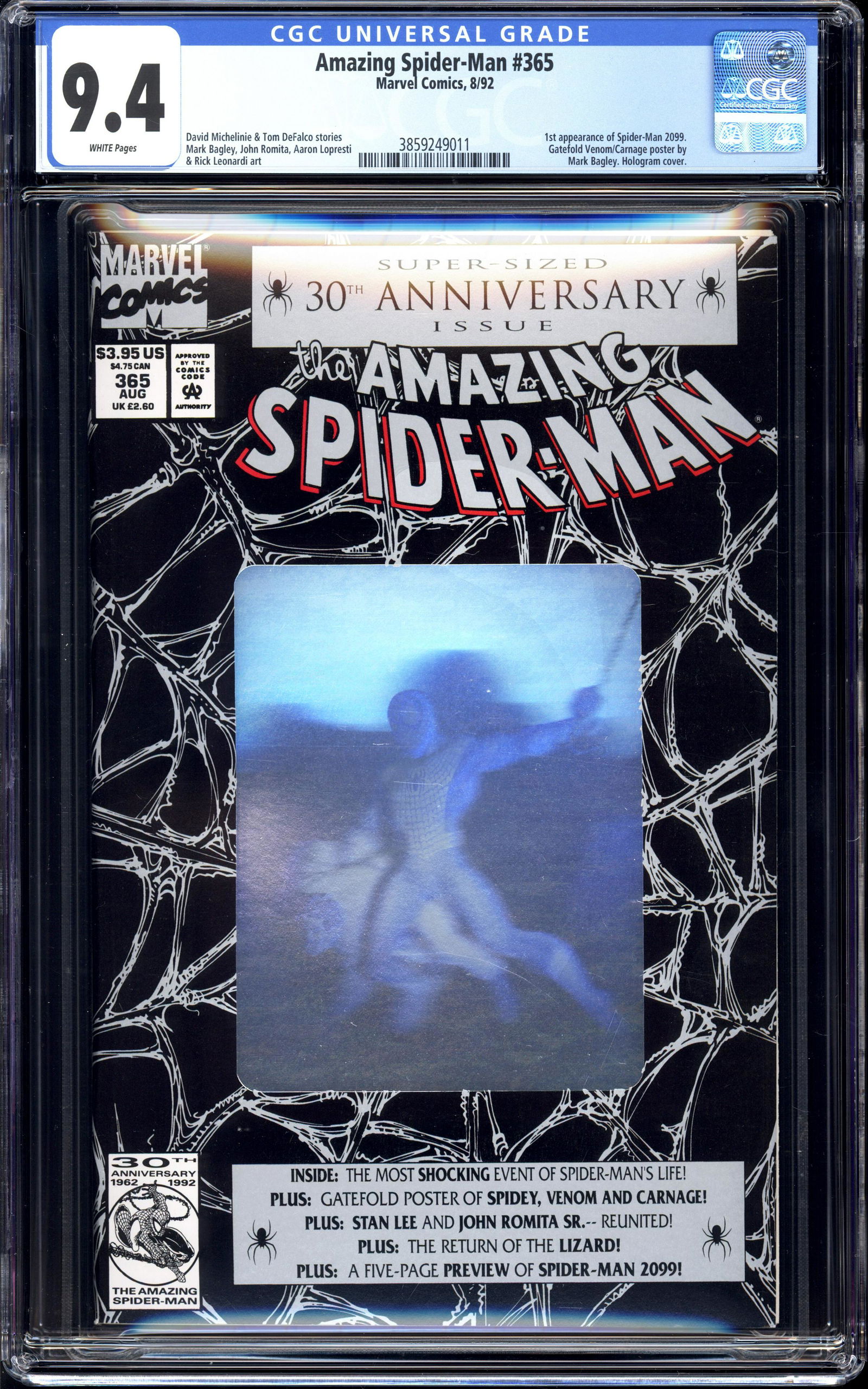 Amazing Spider-Man #365 CGC 9.4 1st app of Spider-Man 2099 (1 of 2)