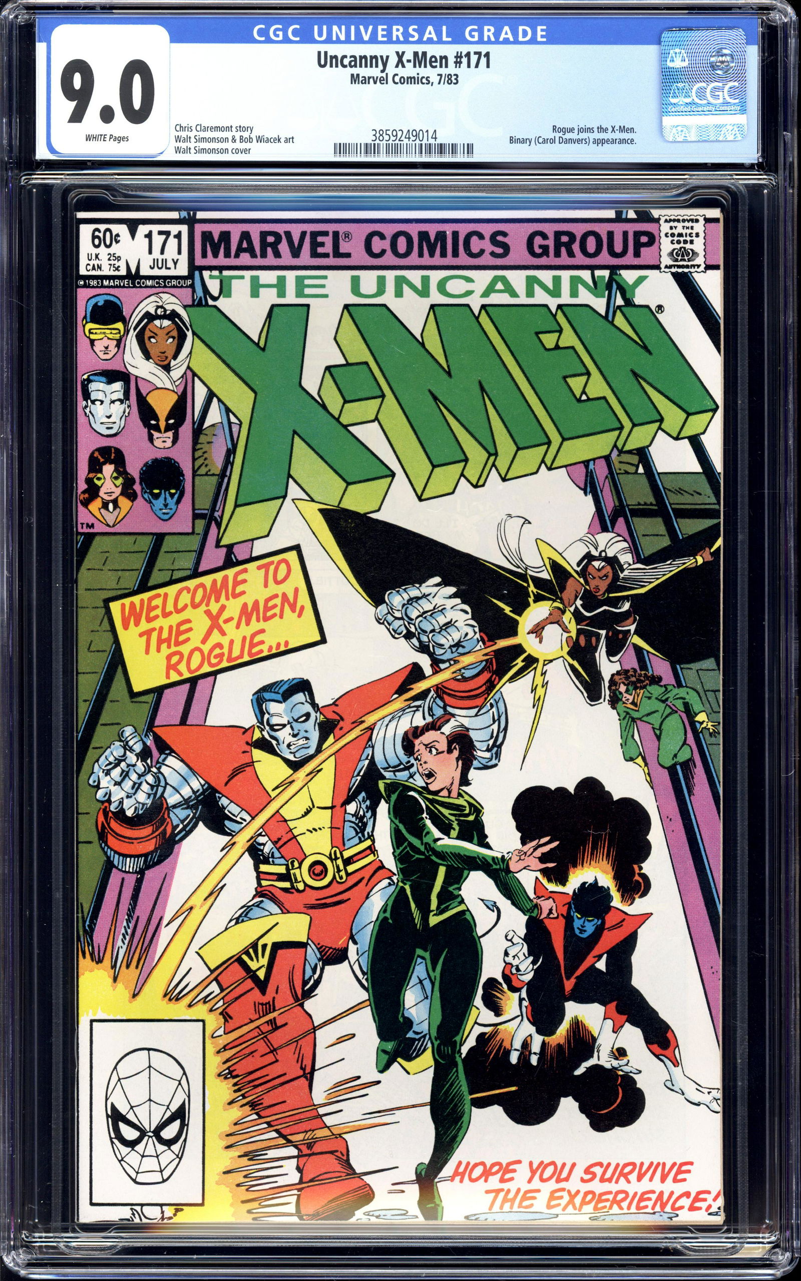 Uncanny X-Men #171 CGC 9.0 Rogue joins the X-Men. Binary app. (1 of 2)