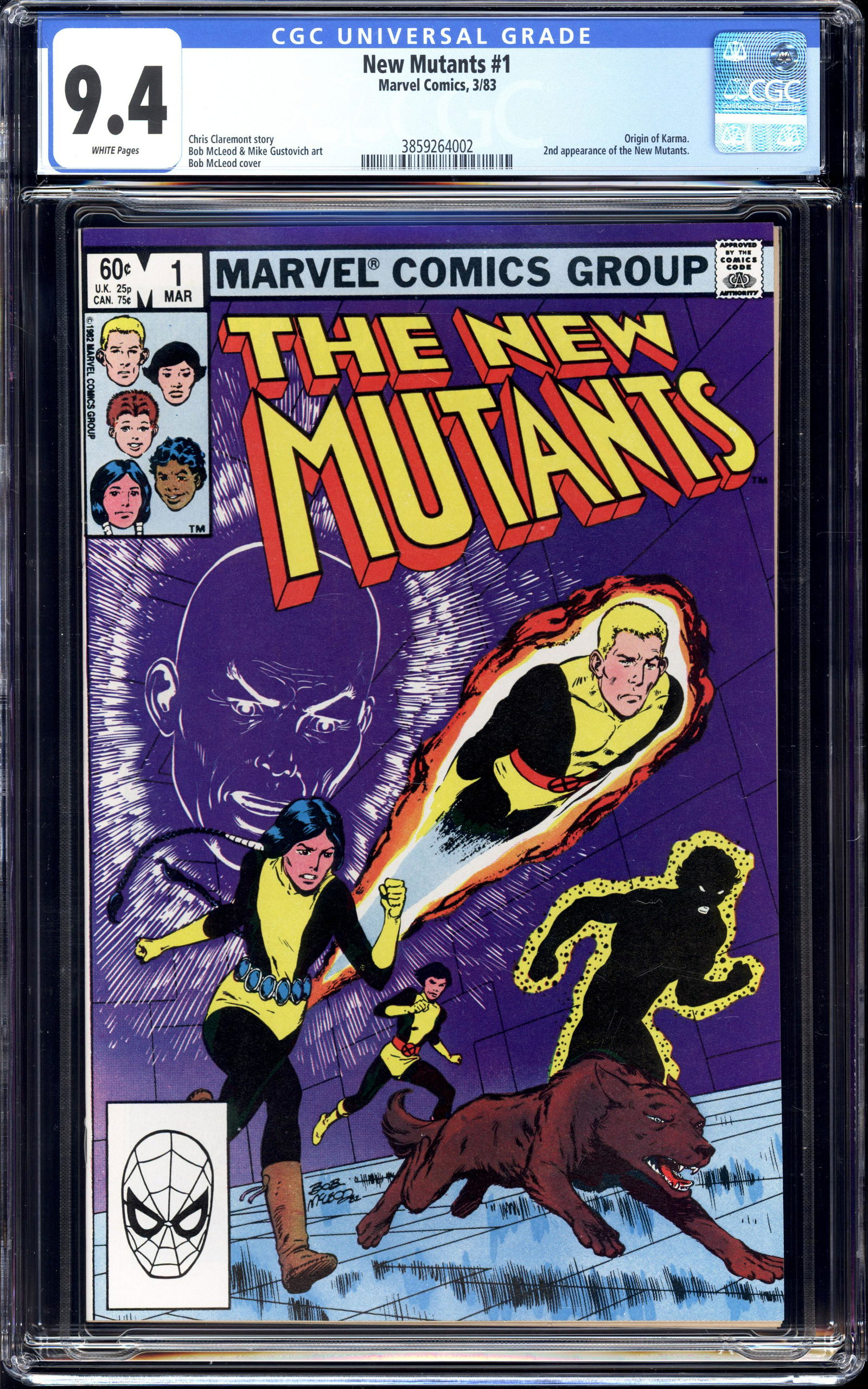 New Mutants #1 CGC 9.4 Origin Karma 2nd app. New Mutants (1 of 2)