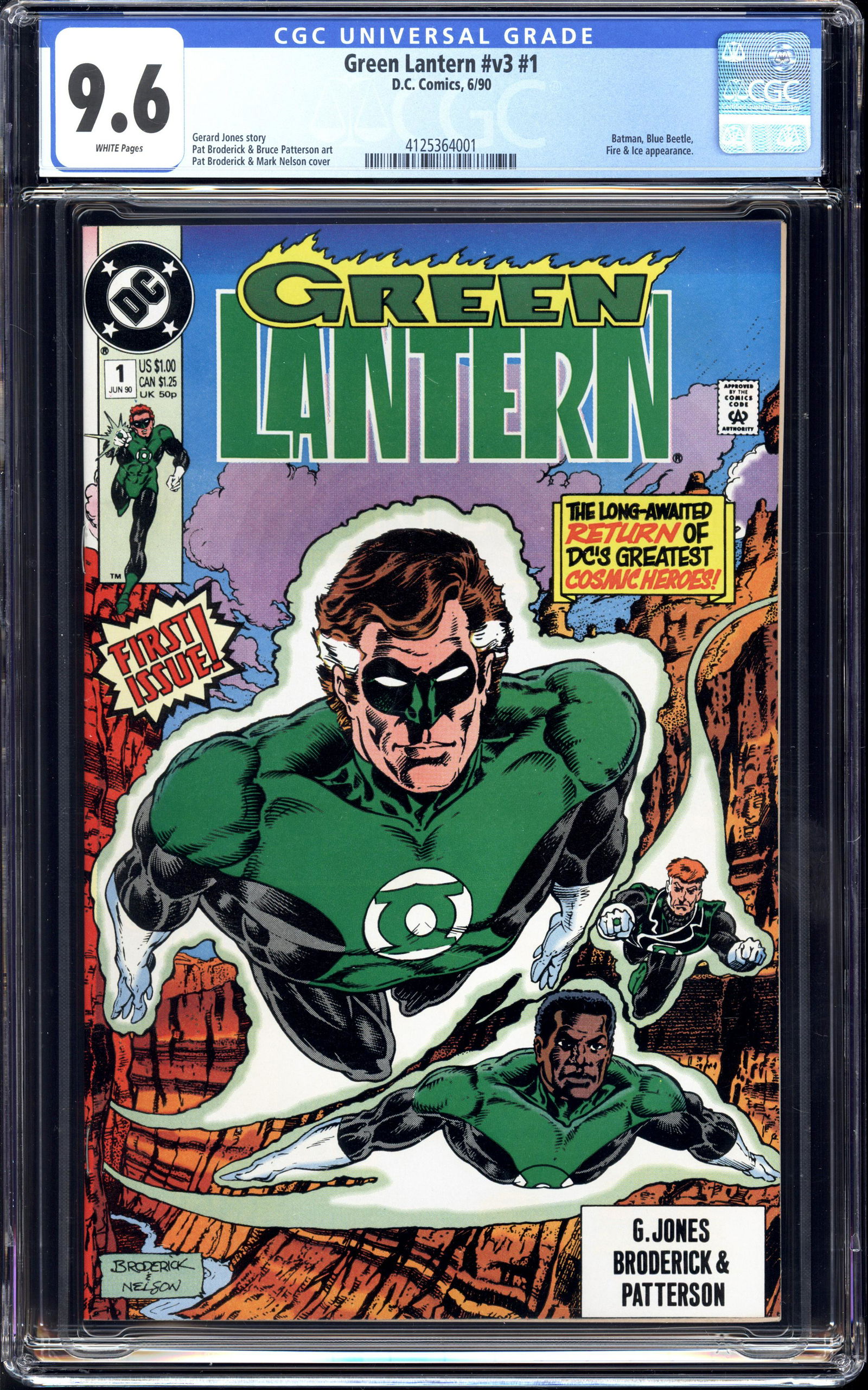 Green Lantern #v3 #1 (1990) CGC 9.6 Batman, Blue Beetle app (1 of 2)