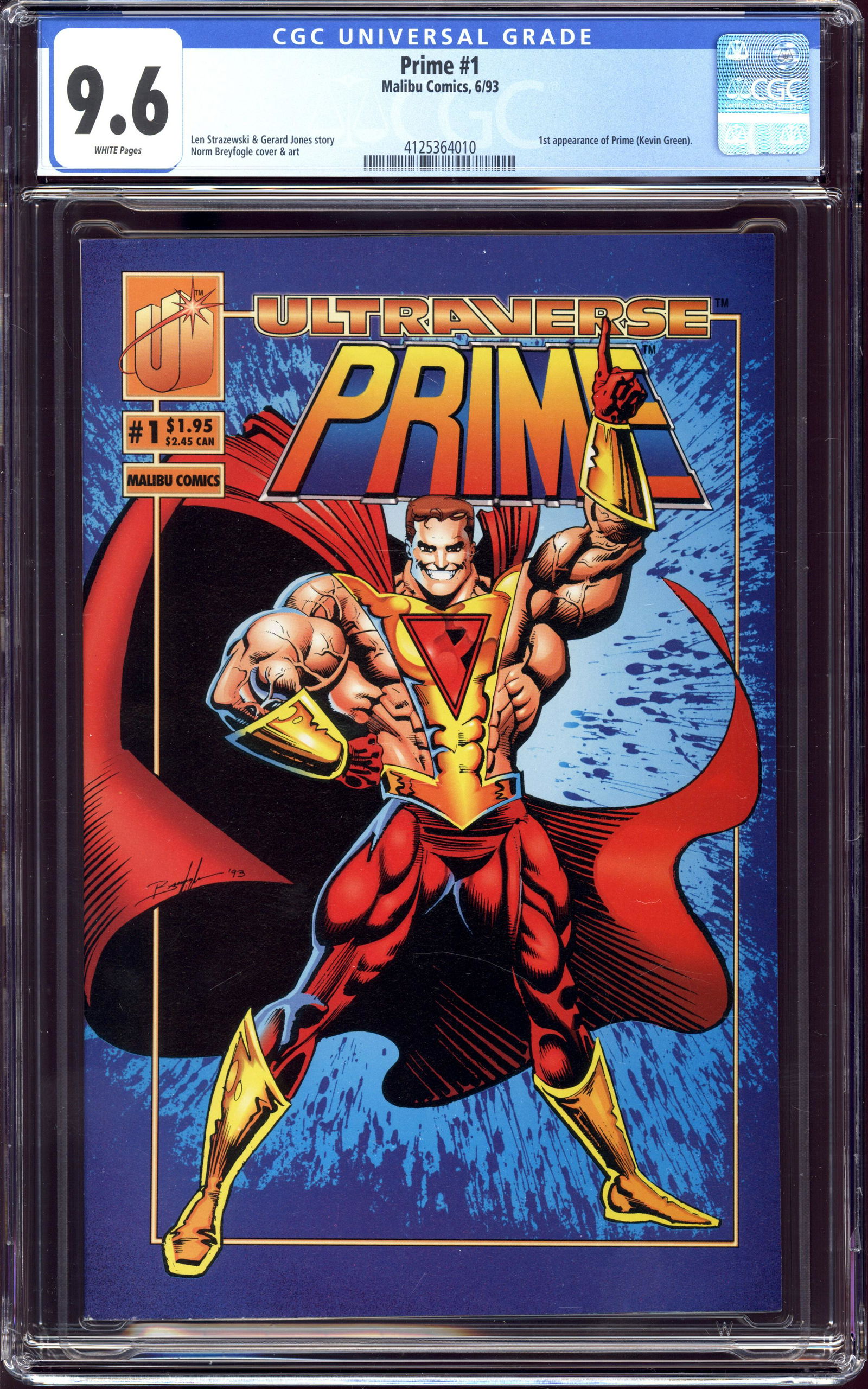 Prime #1 CGC 9.6 1st appearance of Prime (Kevin Green) (1 of 2)
