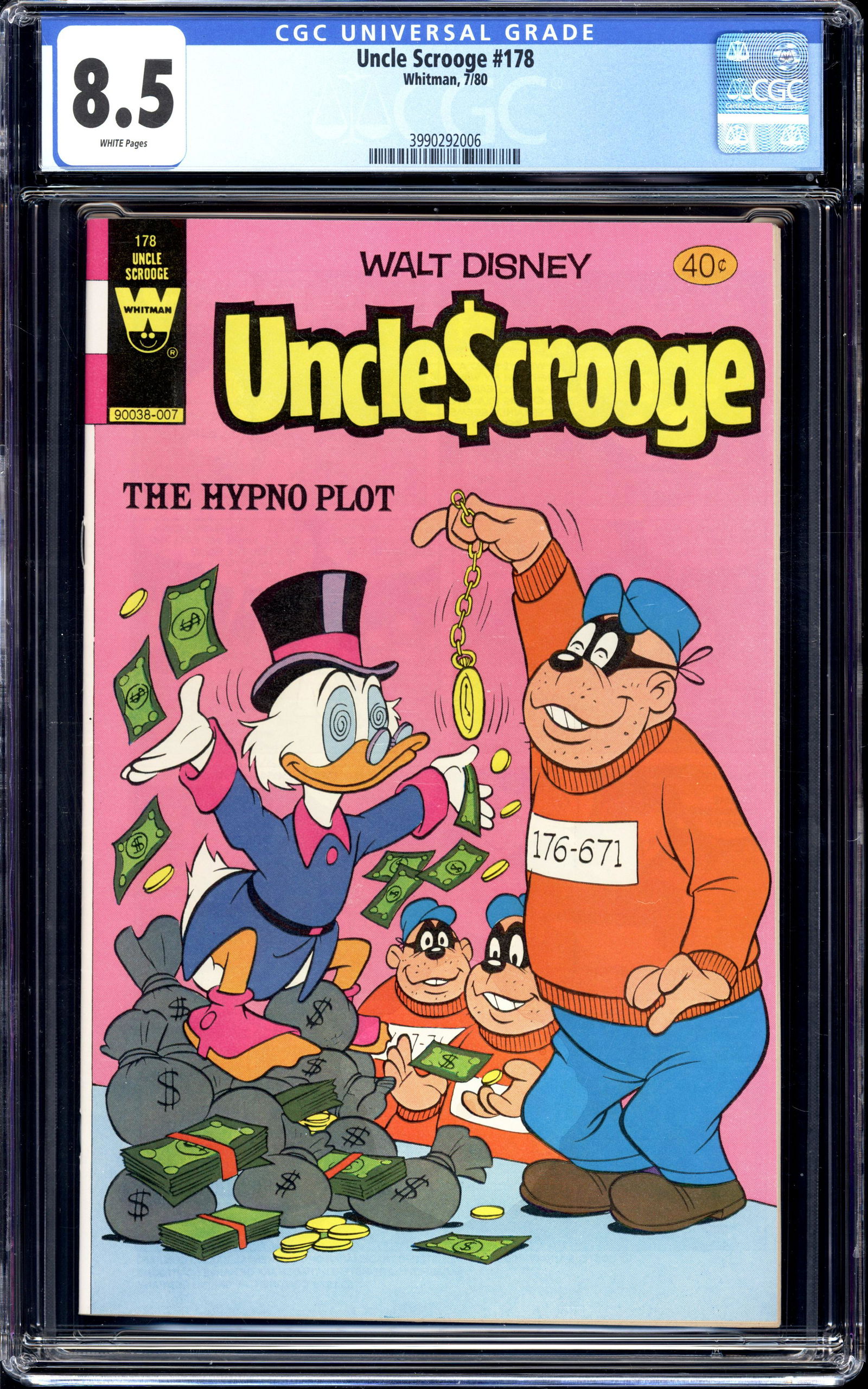 Uncle Scrooge #178 CGC Graded 8.5 with White pages July of 1980 (1 of 2)