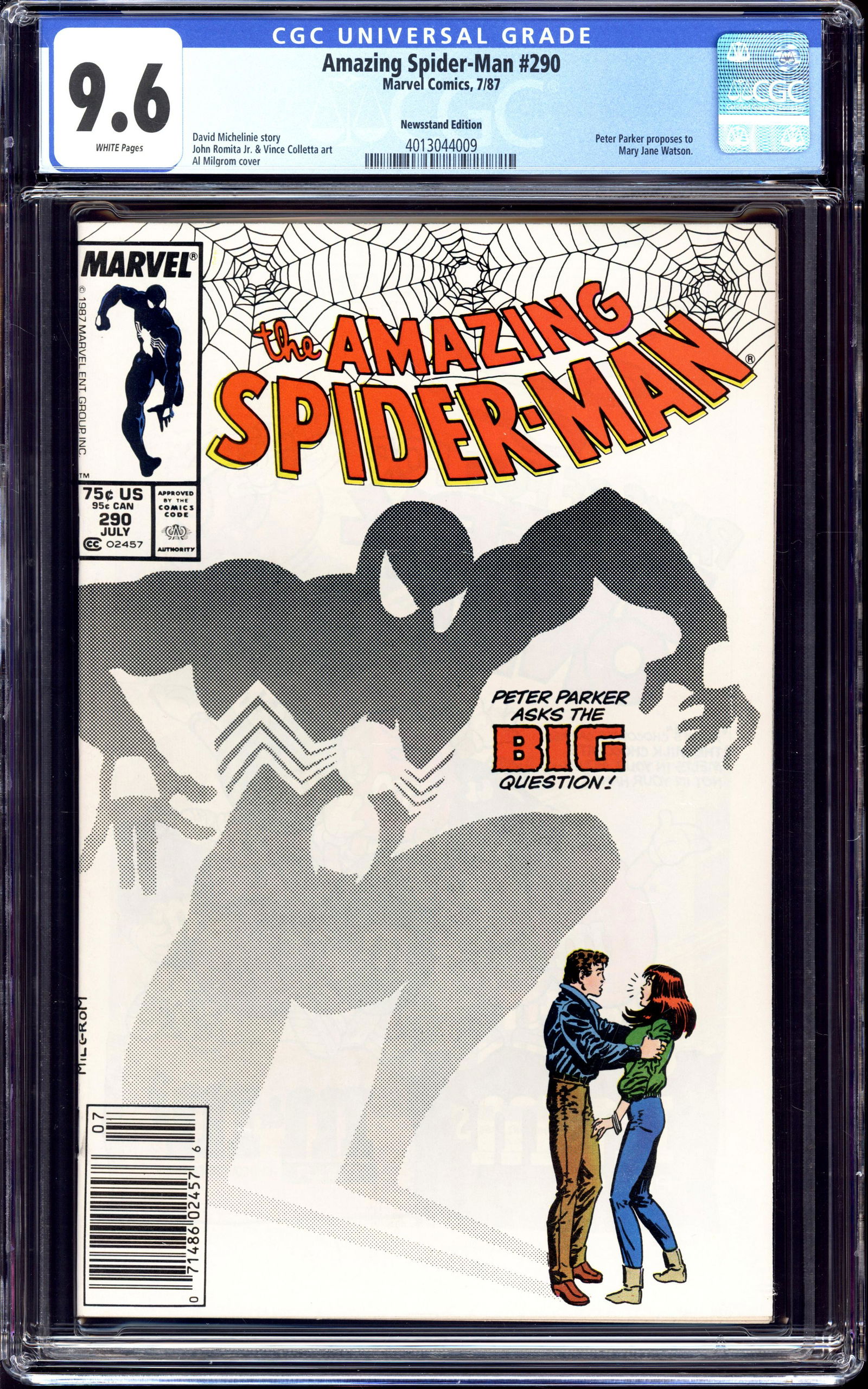 Amazing Spider-Man #290 CGC 9.6 Peter P. Proposes (1 of 2)