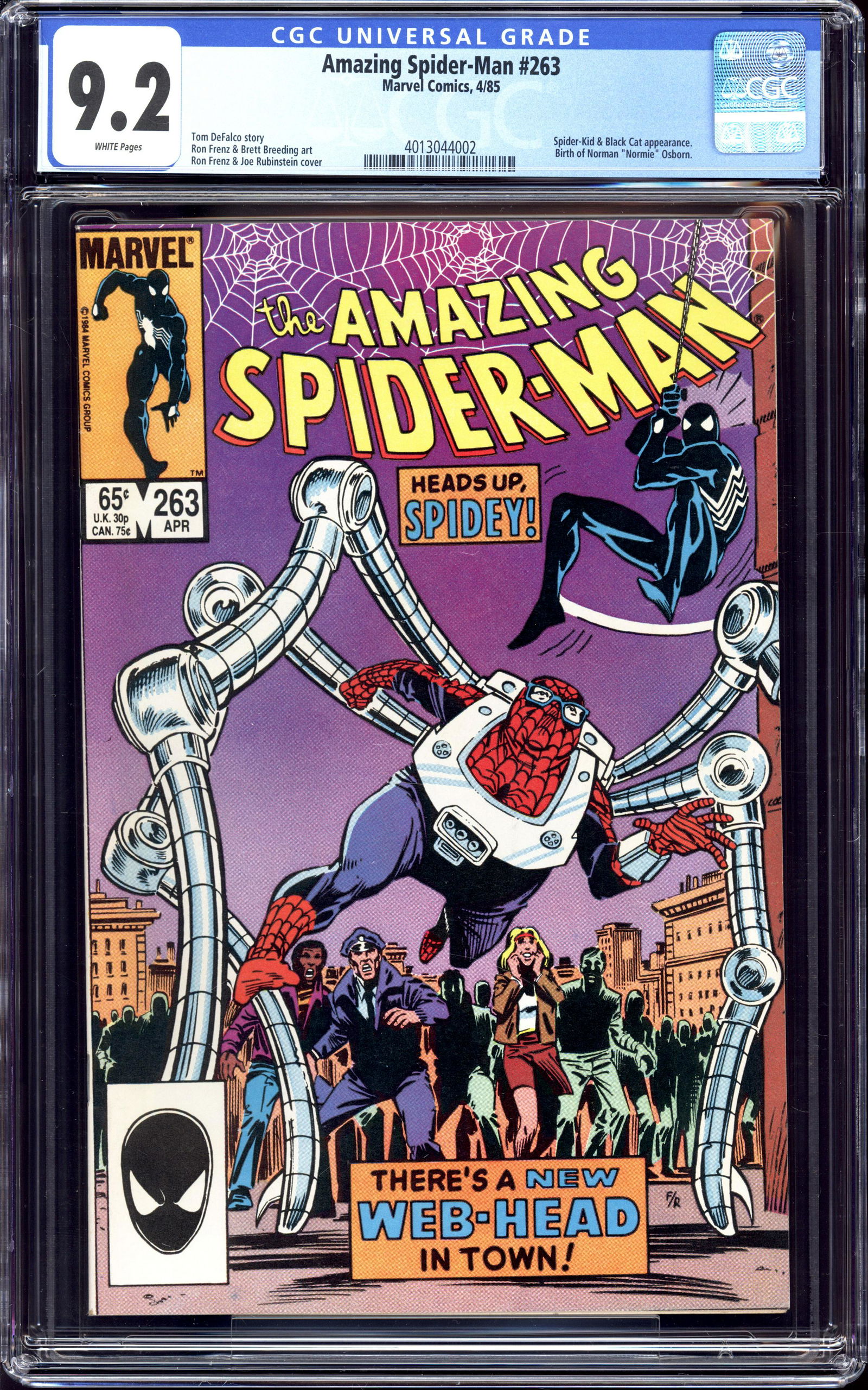 Amazing Spider-Man #263 CGC 9.2 Spider-Kid Black Cat (1 of 2)