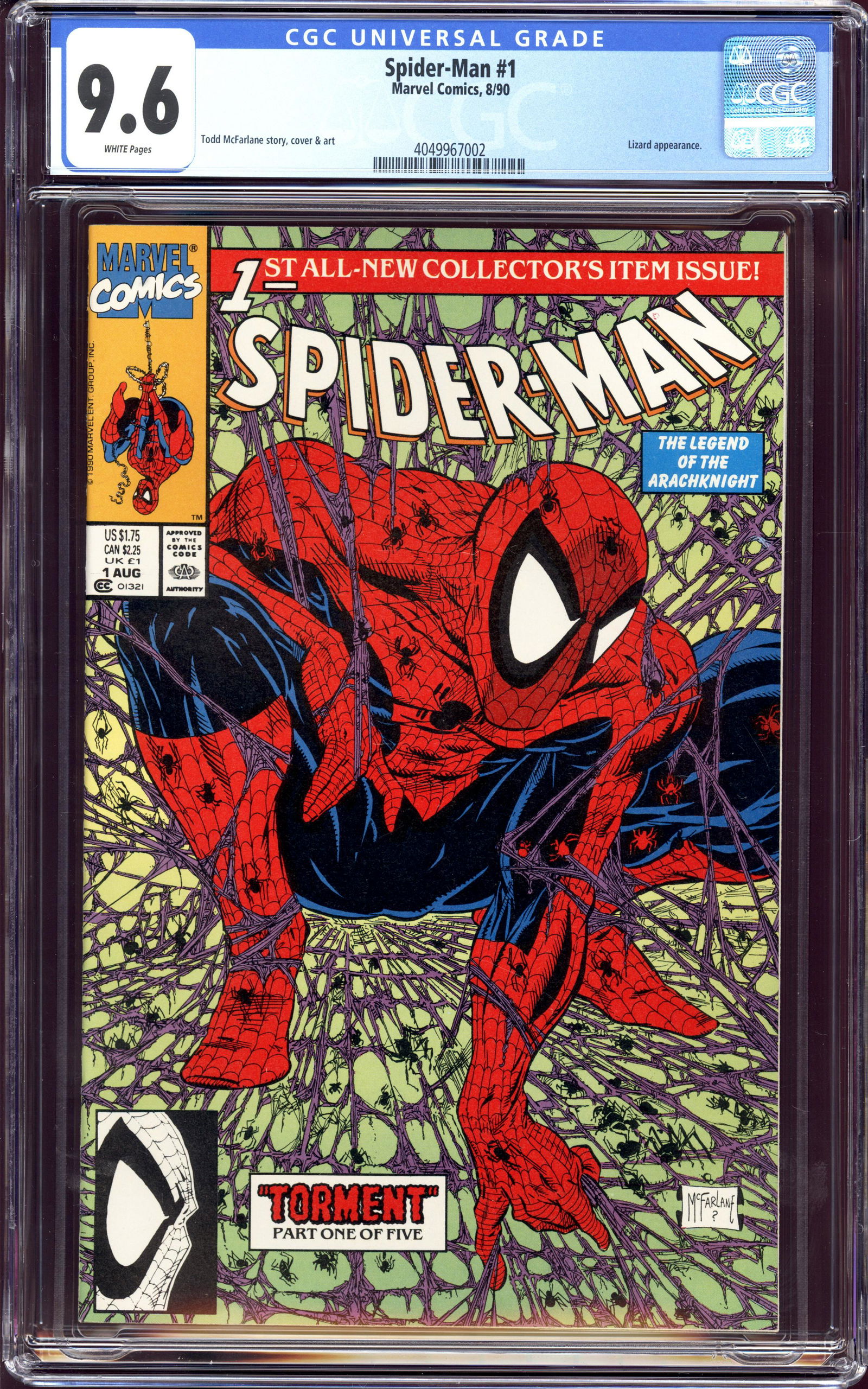 Spider-Man #1 CGC 9.6 Tod McFarlane story/art Lizard a (1 of 2)