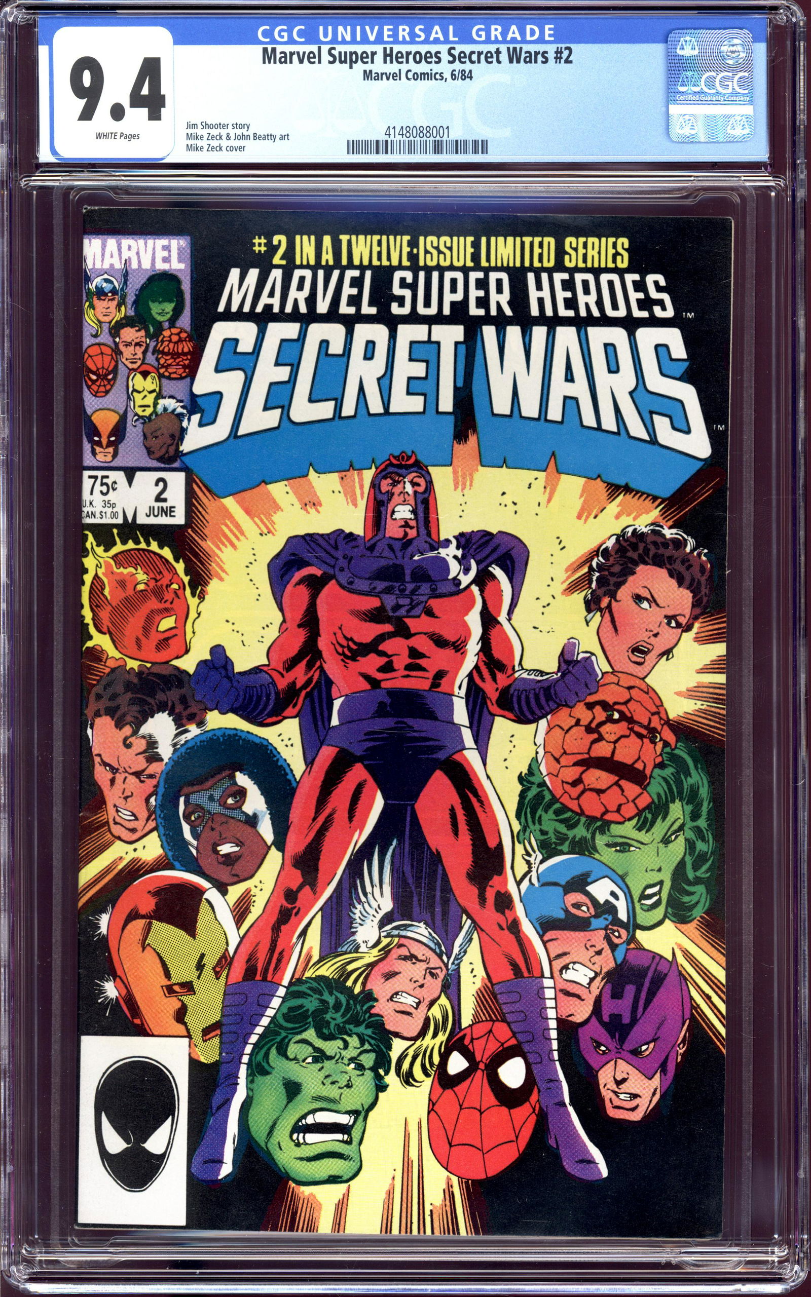 Marvel Super-Heroes Secret Wars #2 CGC 9.4 (1 of 2)
