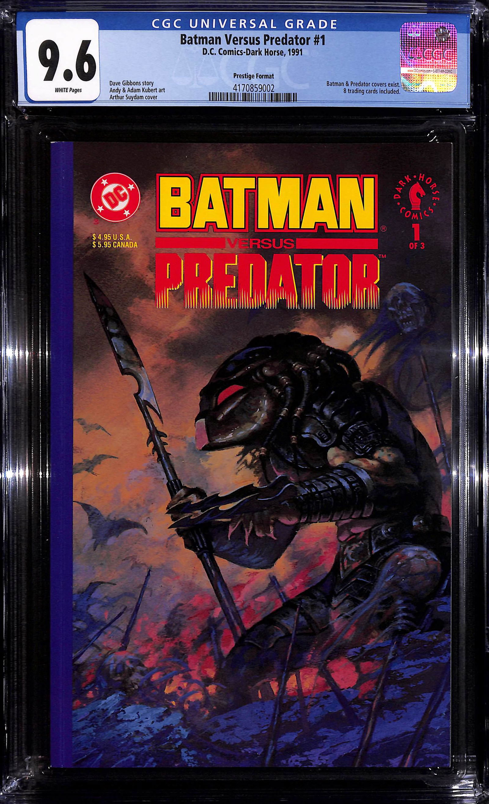 Batman Versus Predator #1 CGC 9.6 DC/Dark Horse 1991 (1 of 2)