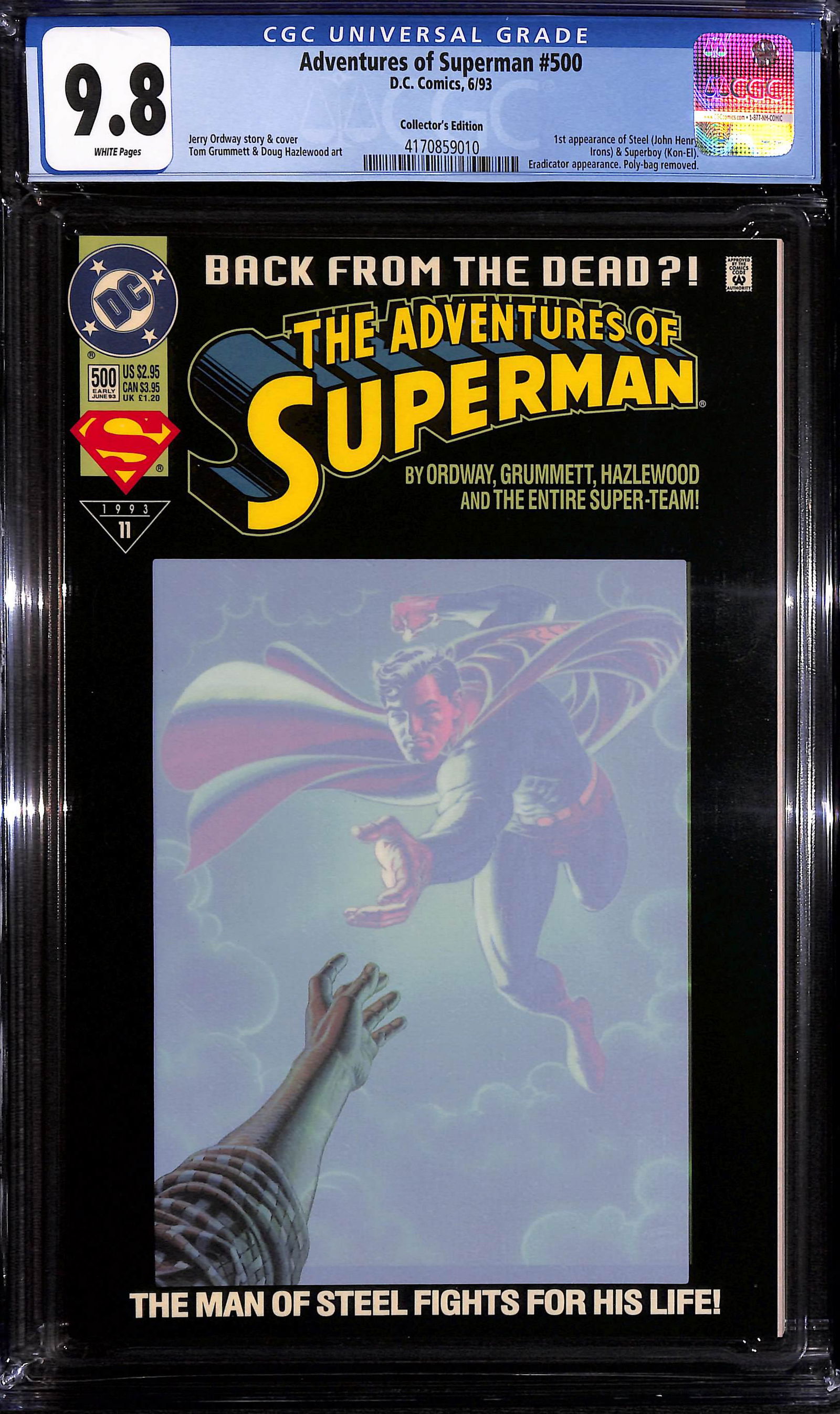 Adventures of Superman #500 CGC 9.8 1st app Steel (1 of 2)
