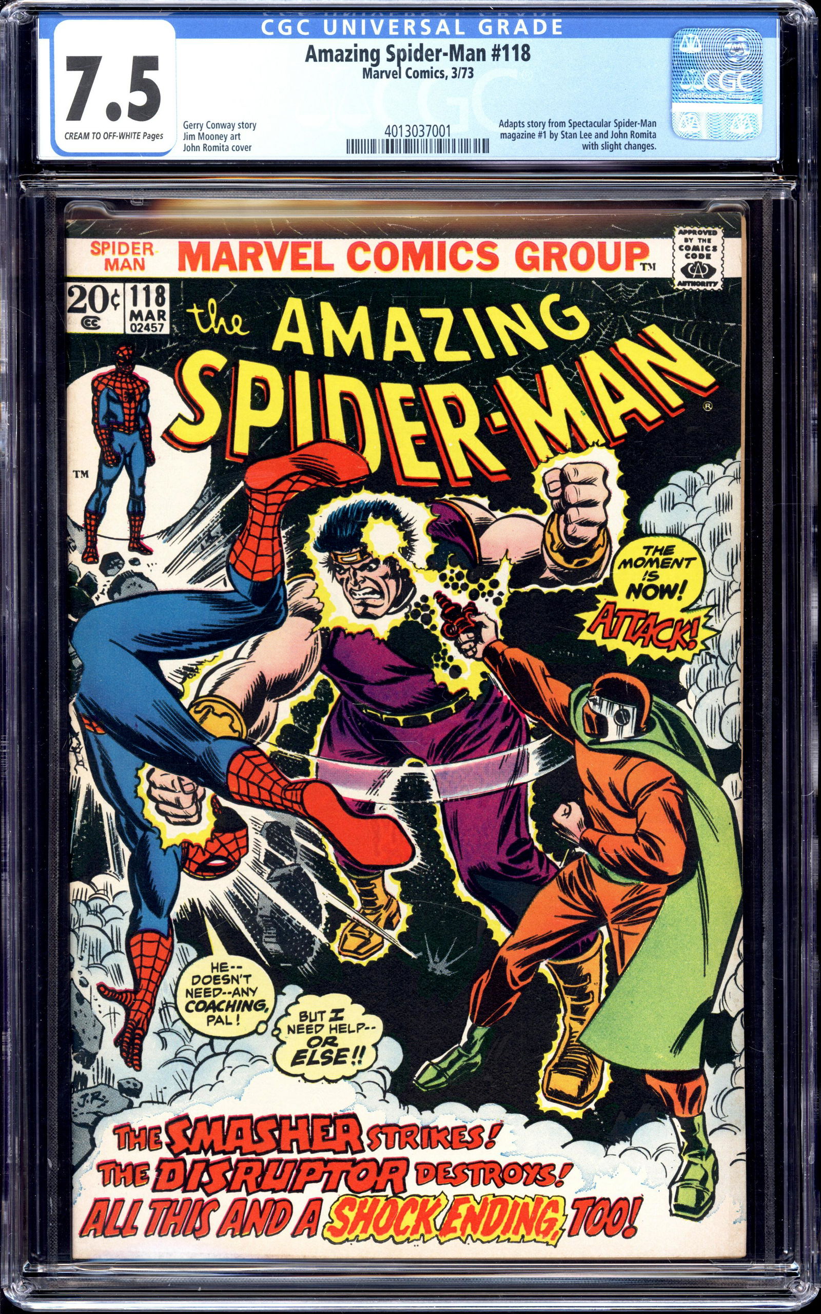 Amazing Spider-Man #118 CGC 7.5 Spect #1 adaptation (1 of 2)