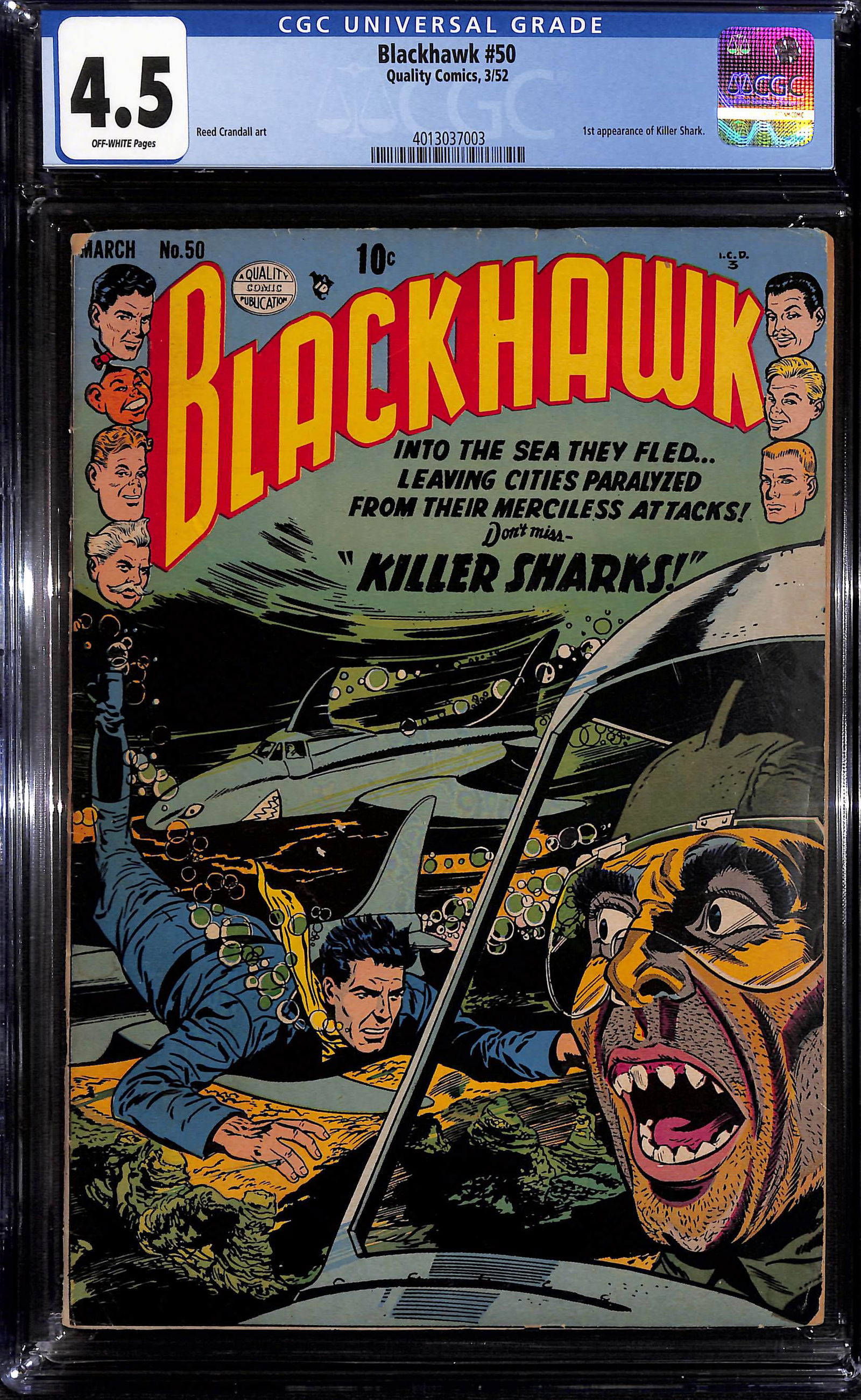 Blackhawk #50 CGC 4.5 1st appearance of Killer Shark (1 of 2)