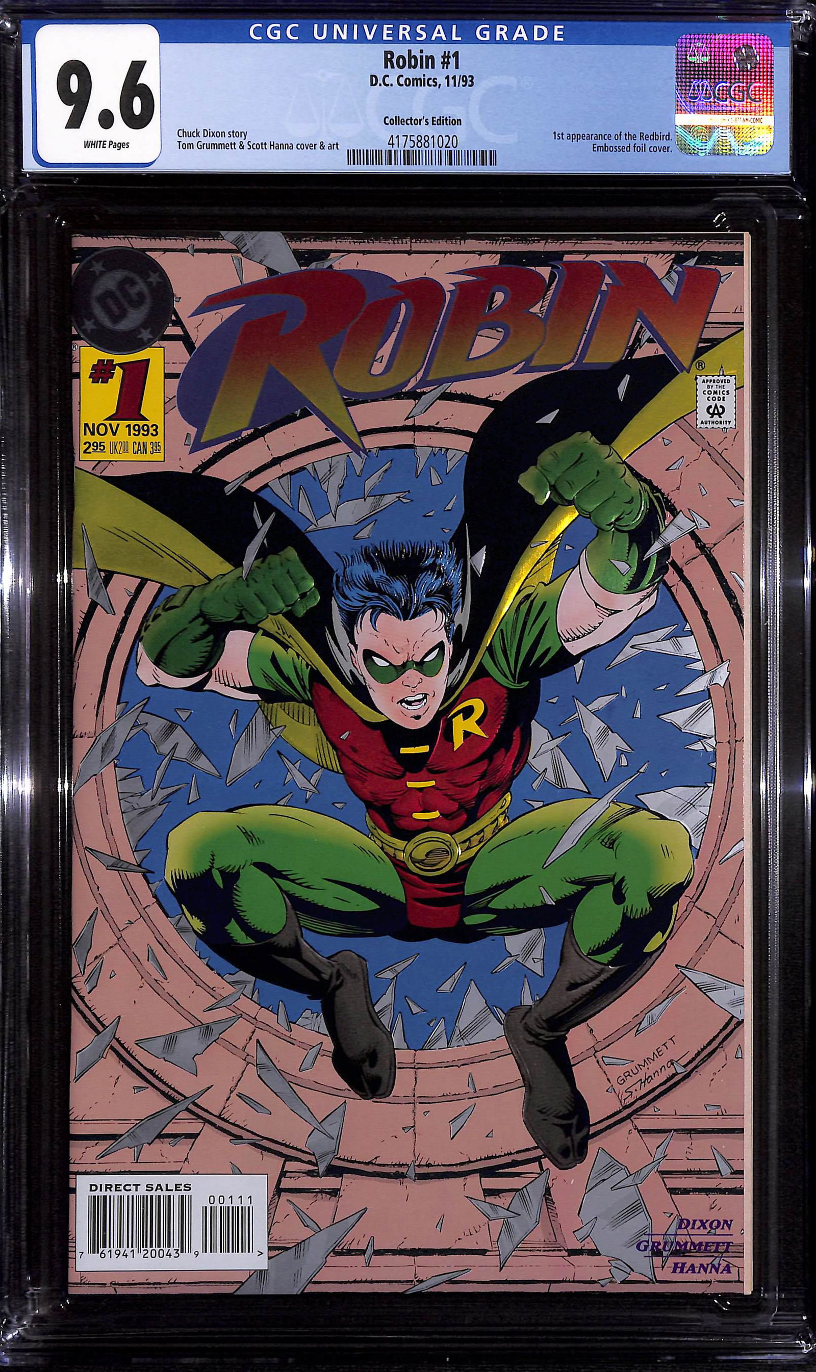 Robin #1 Collector's Edition CGC 9.6 1st app. of Redbird (1 of 2)
