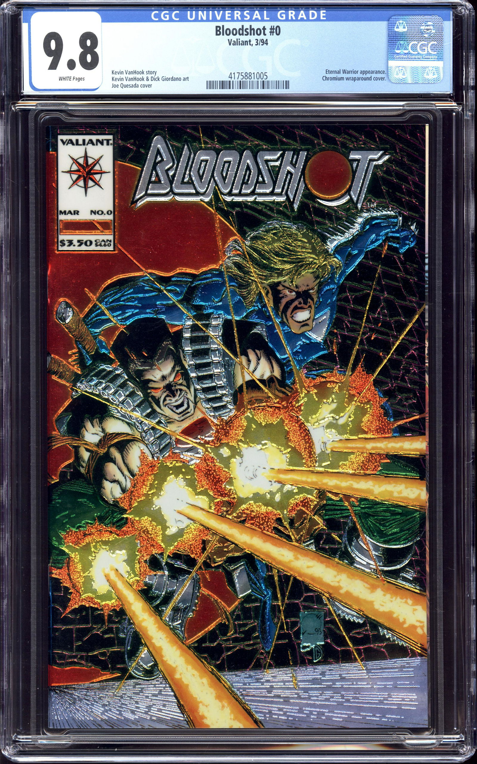 Bloodshot #0 CGC 9.8 Eternal Warrior, Chromium wrap (1 of 2)