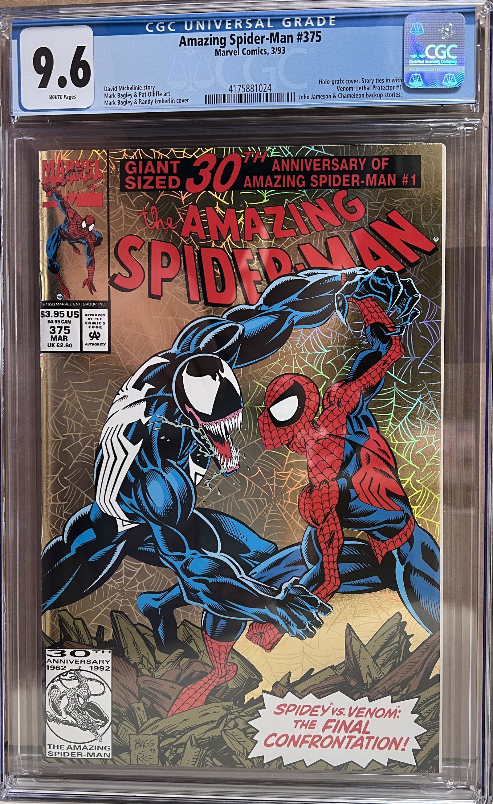 Amazing Spider-Man #375 CGC 9.6 Holo-grafx cover 03/93 (1 of 2)