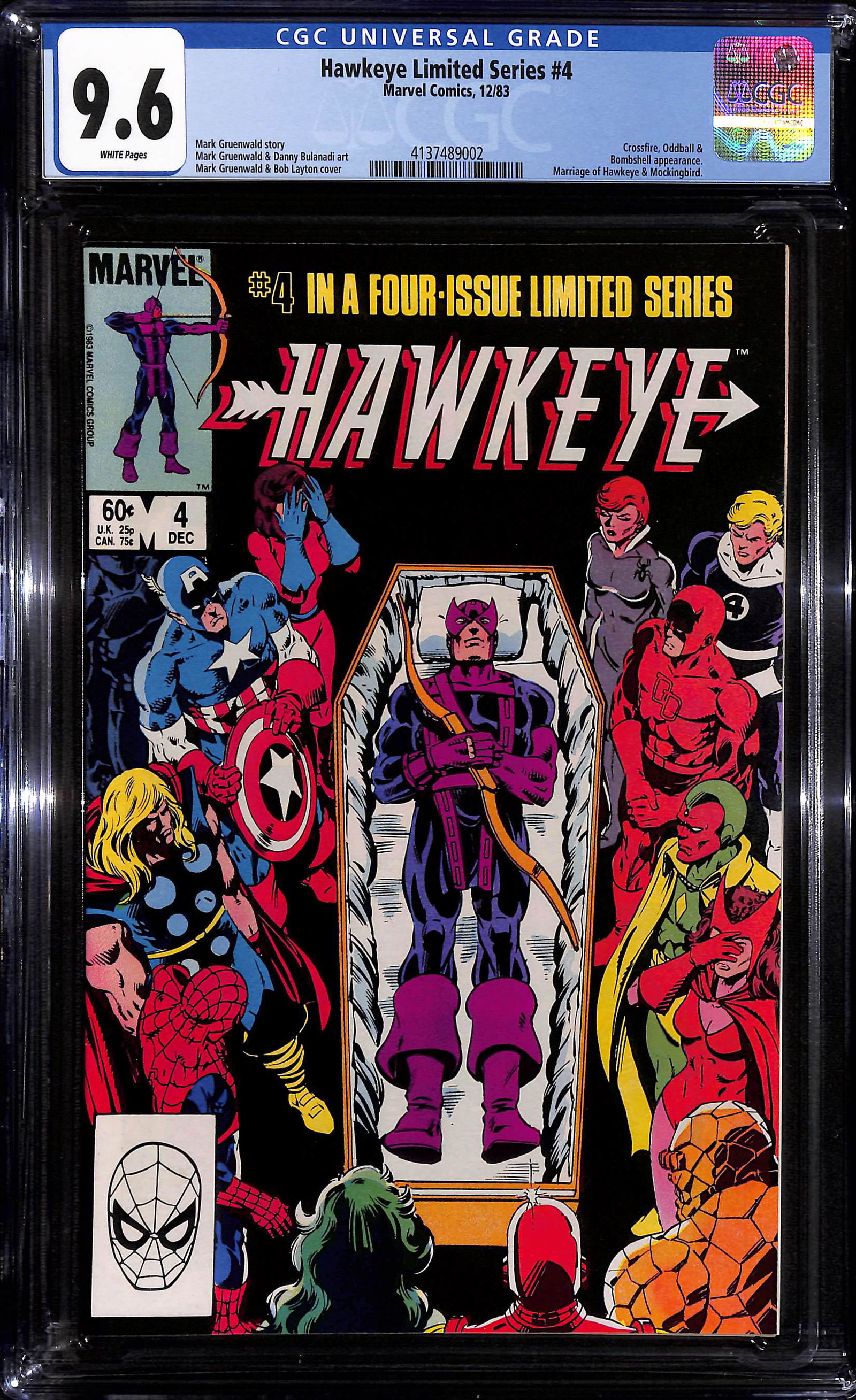Hawkeye Limited Series #4 CGC 9.6 Marriage of Hawkeye (1 of 2)