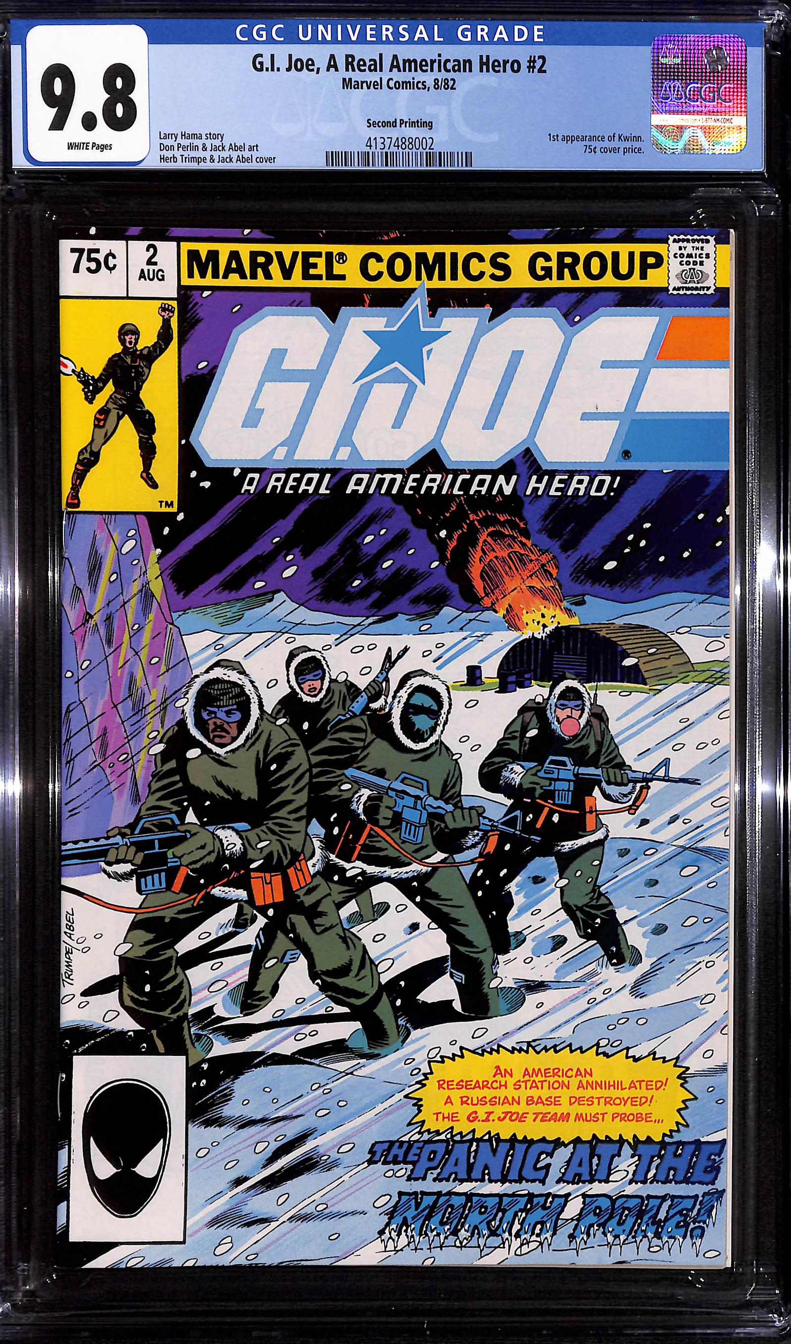 G.I. Joe, A Real American Hero #2 CGC 9.8 2nd print 1st a of Kwinn (1 of 2)