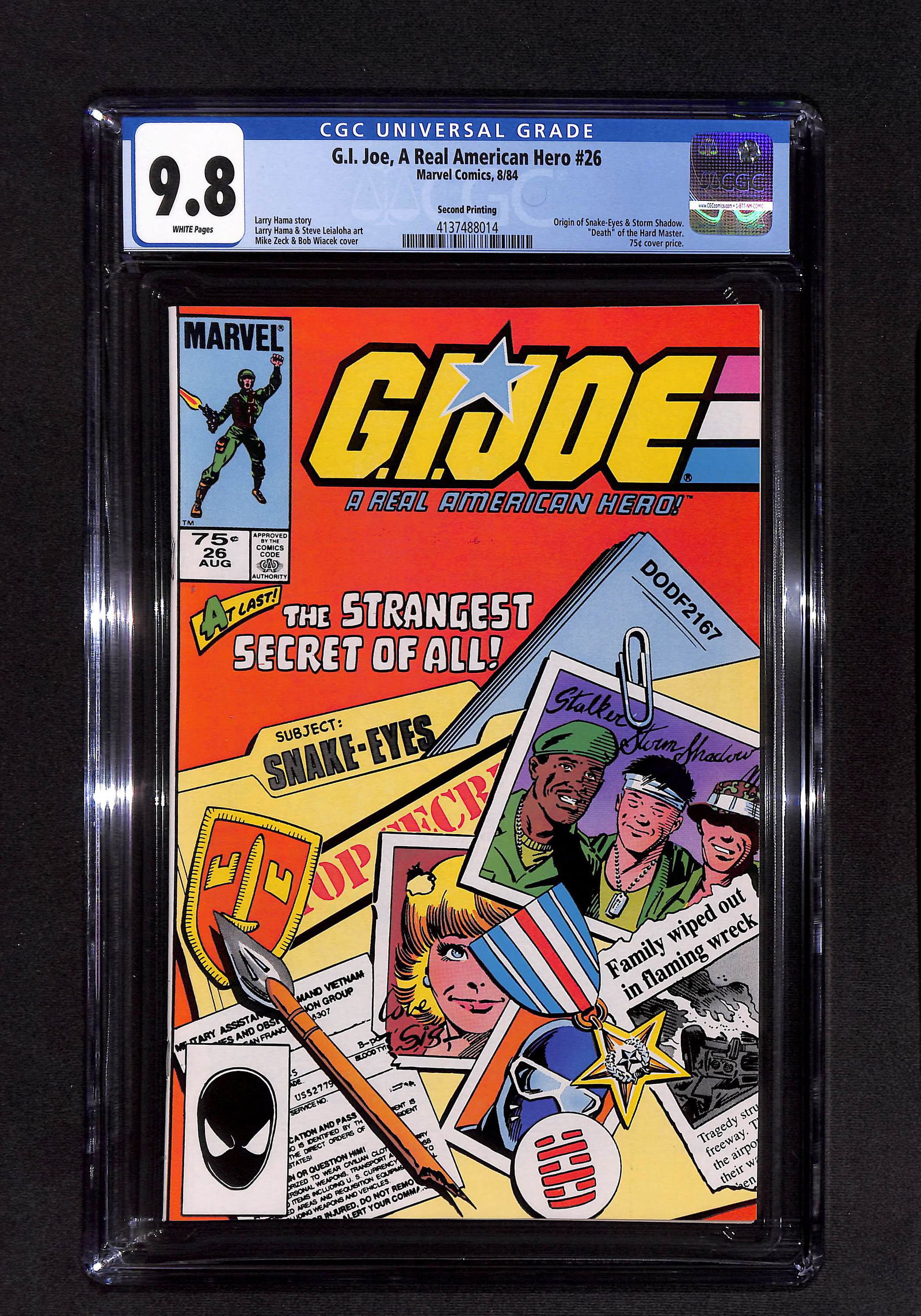 G.I. Joe, A Real American Hero #26 CGC 9.8 2nd printing (1 of 2)