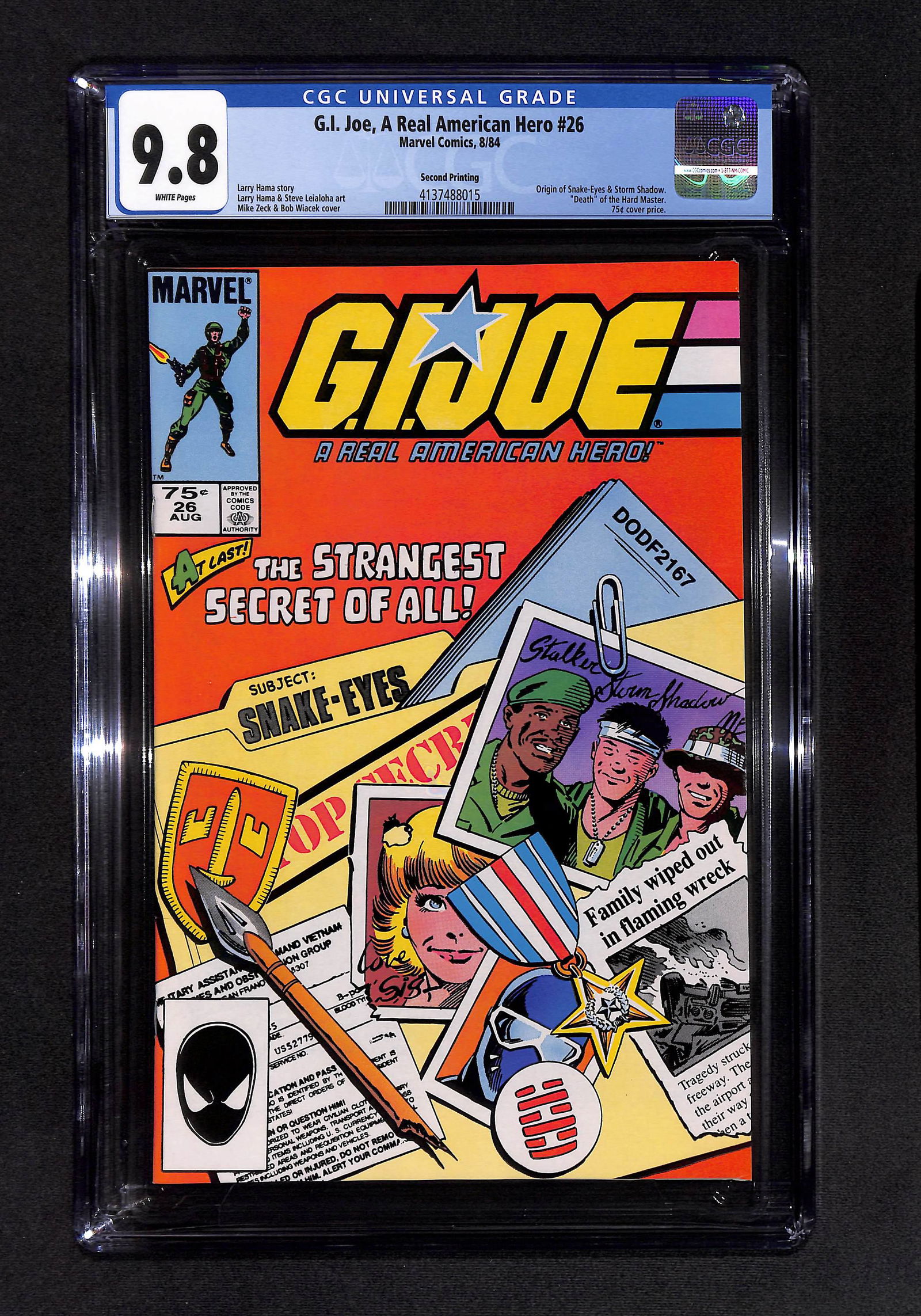 G.I. Joe, A Real American Hero #26 CGC 9.8 2nd printing (1 of 2)