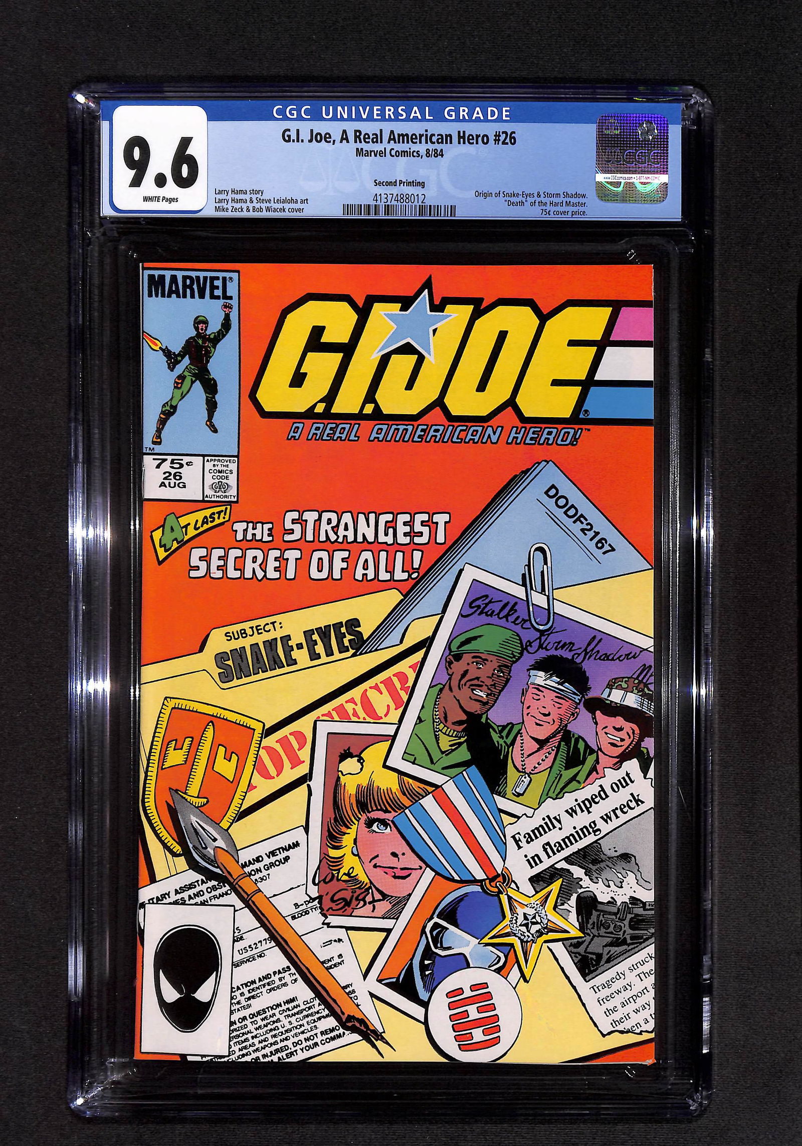 G.I. Joe, A Real American Hero #26 CGC 9.6 2nd printing (1 of 2)